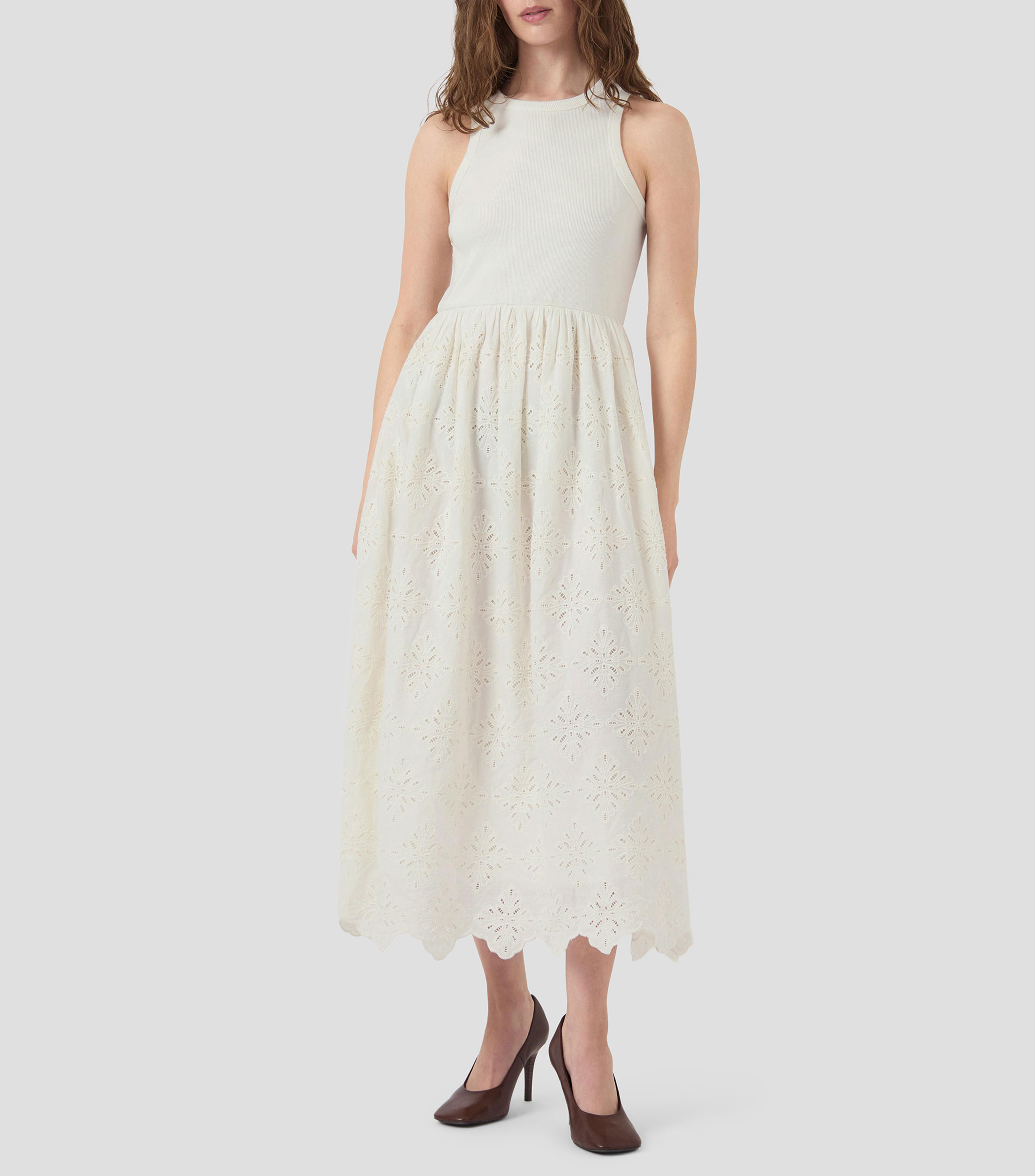 Vestido largo liso Mujer