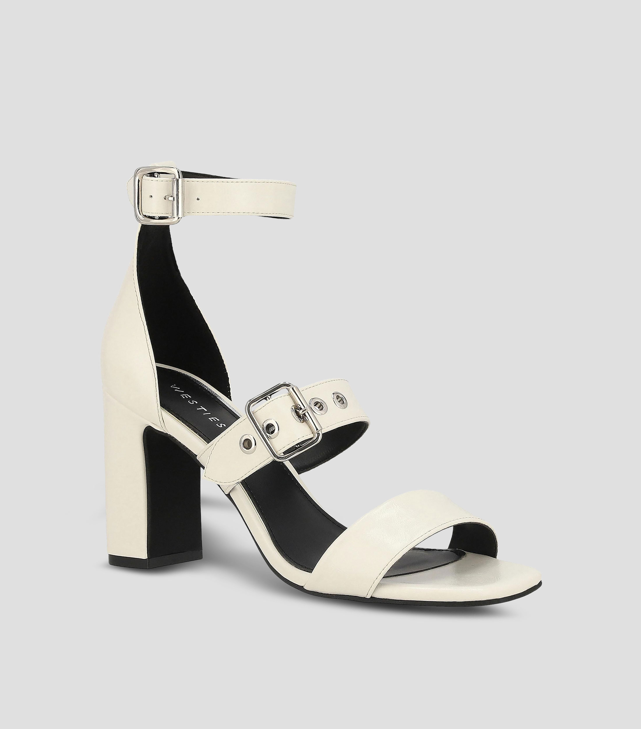 Sandalias con tacón alto cuadrado Mujer