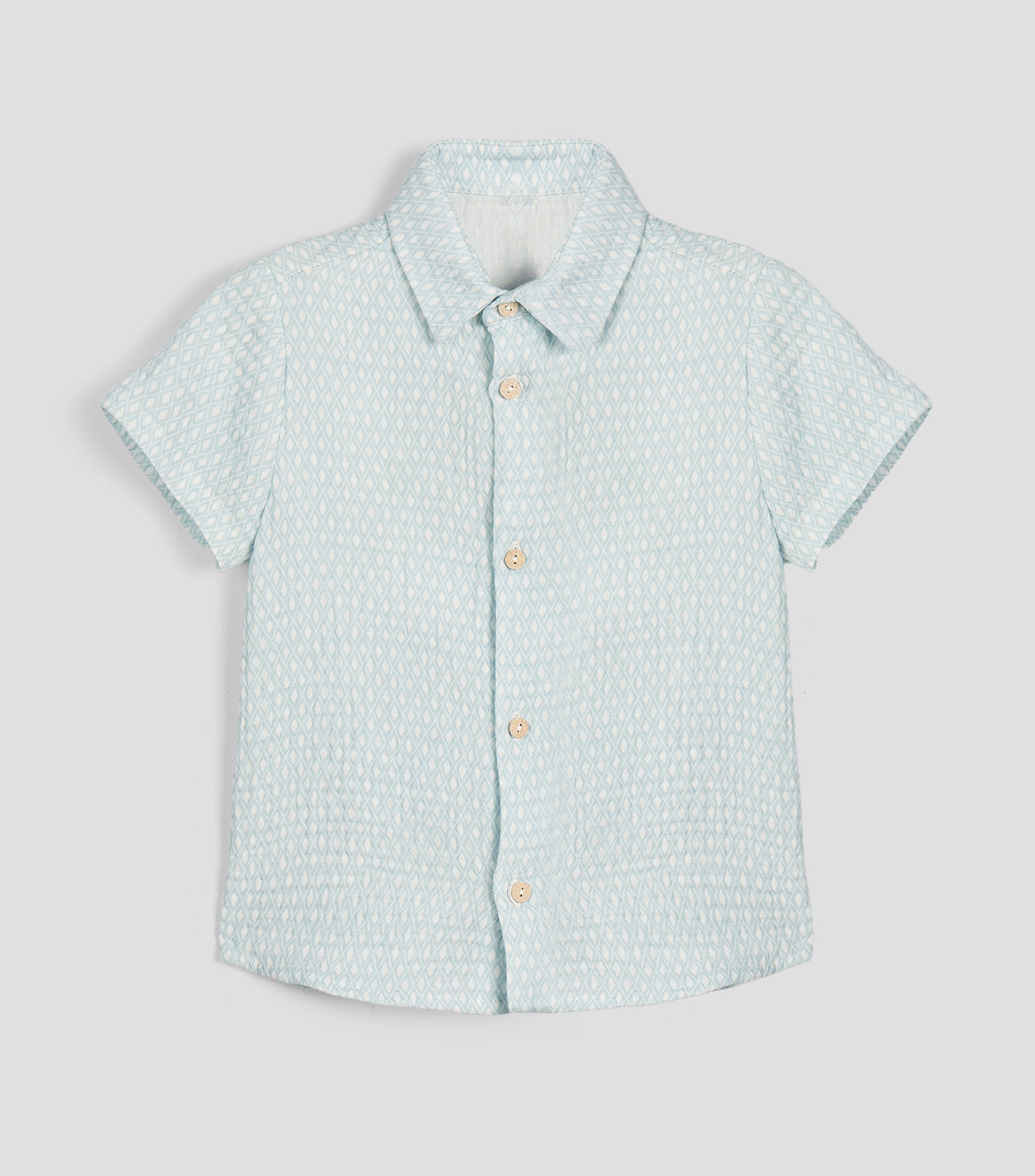 Camisa con estampado manga corta Bebé