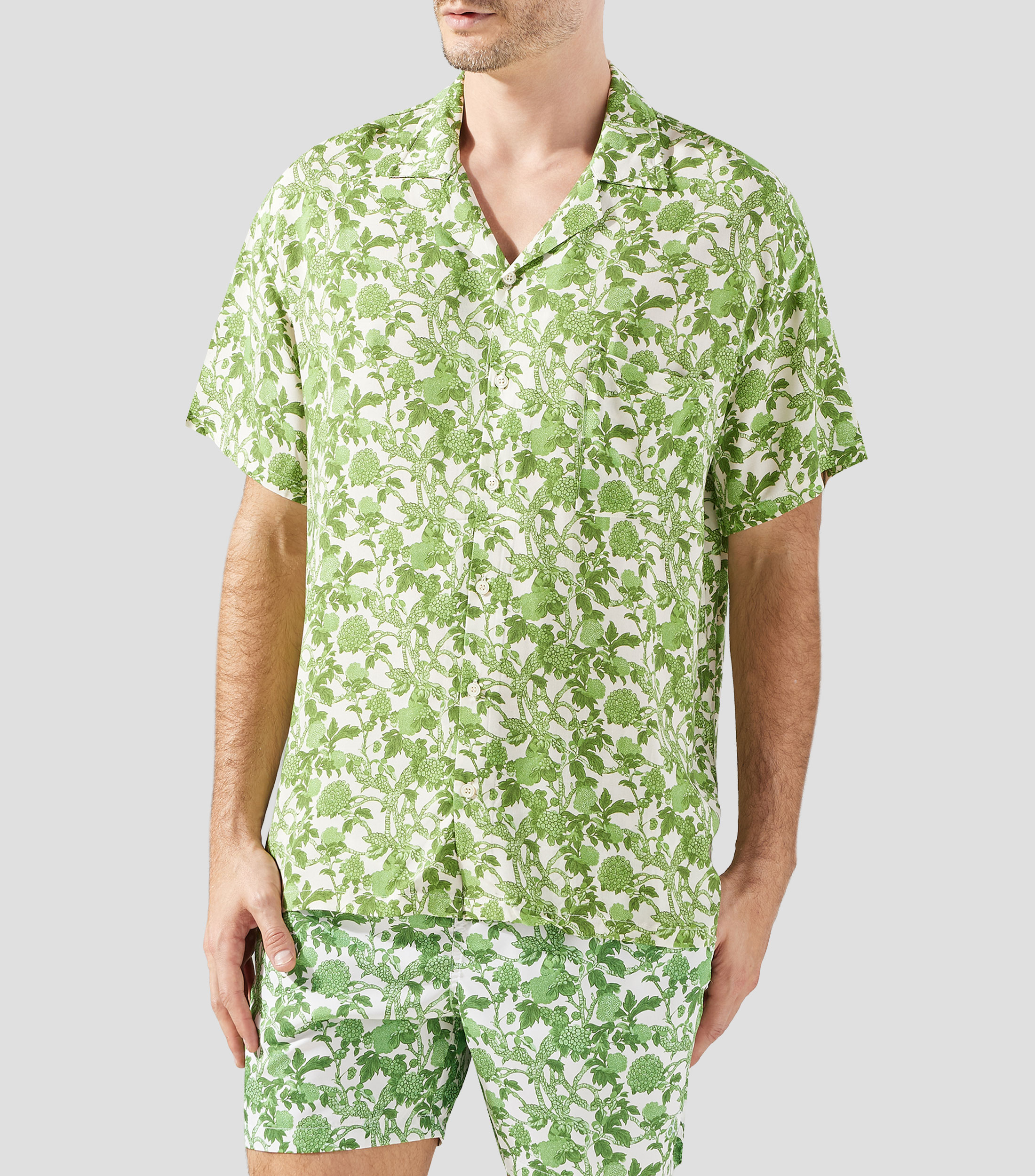 Camisa fantasía manga corta de playa Hombre