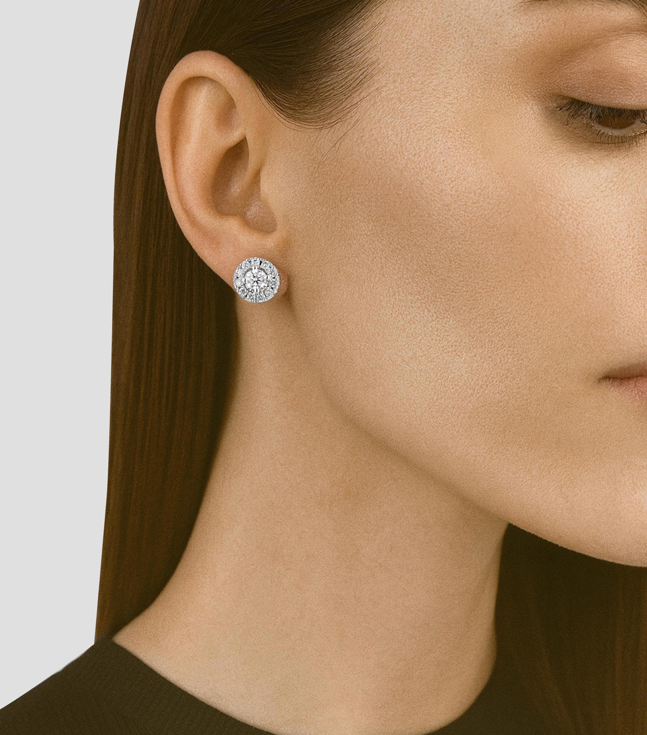 Pendientes en oro de 18 Kts con diamantes Mujer