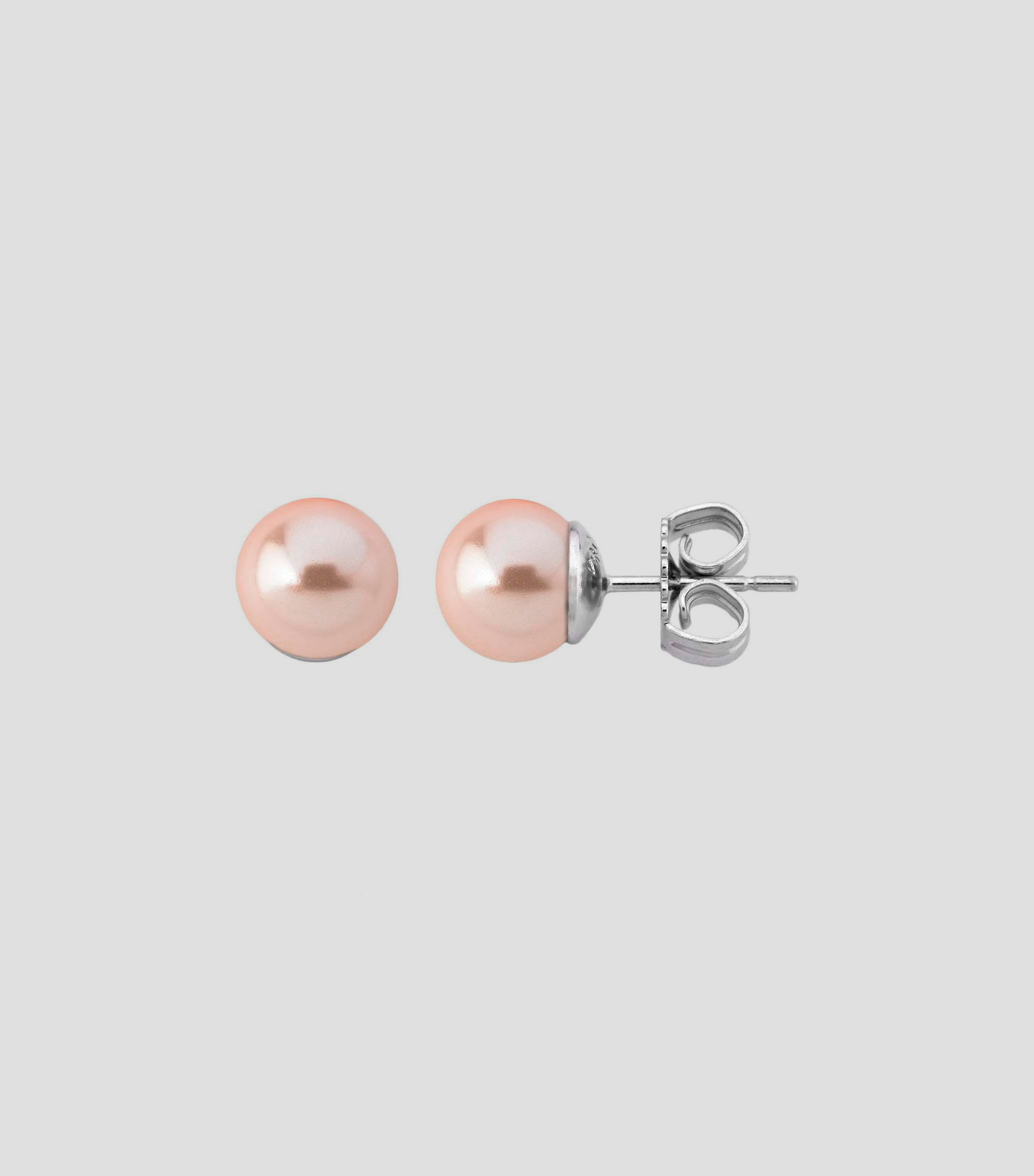 Aretes esféricos en plata con perla Lyra Mujer