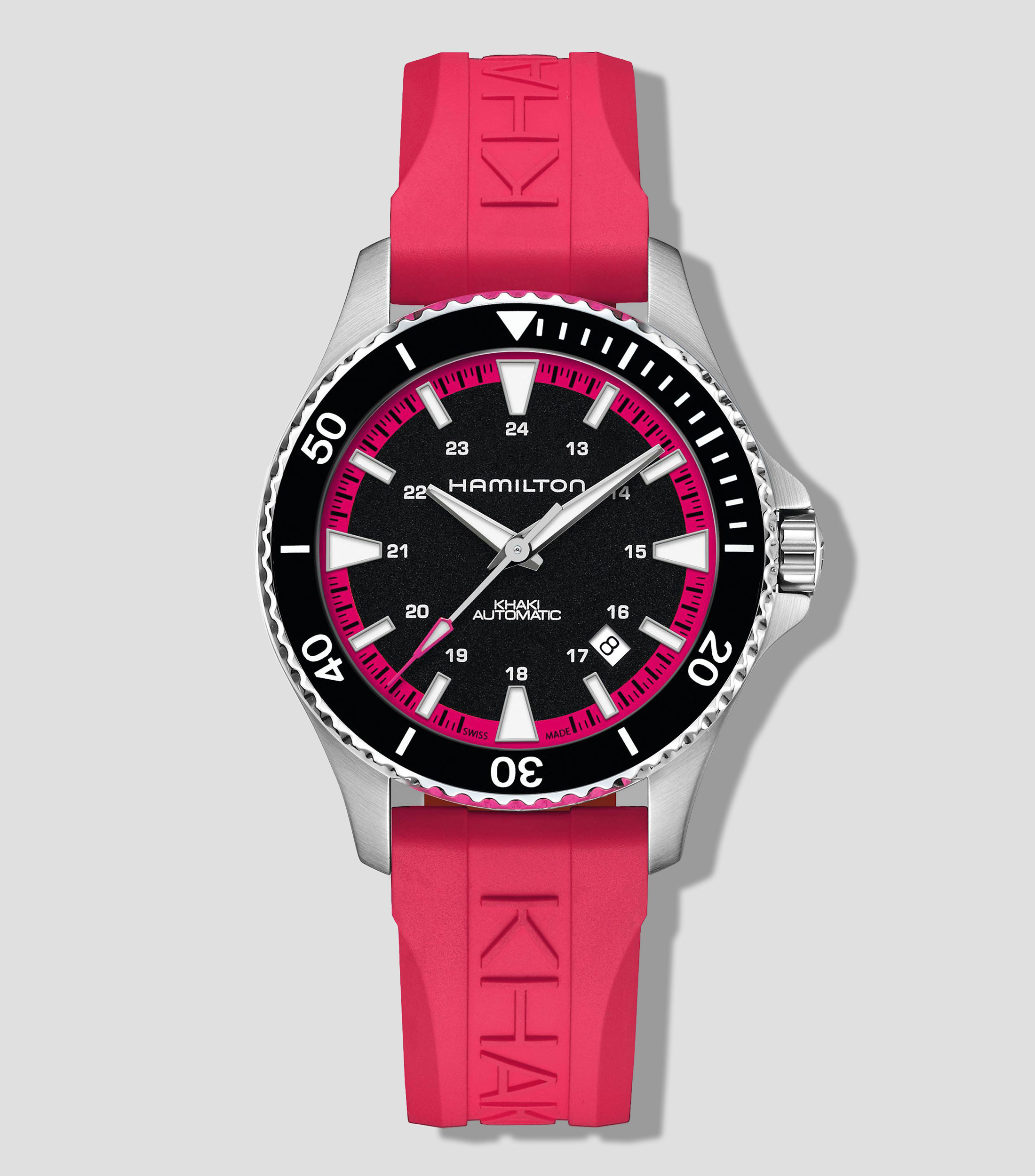 Reloj Unisex Khaki Navy deportivo plateado, rosa