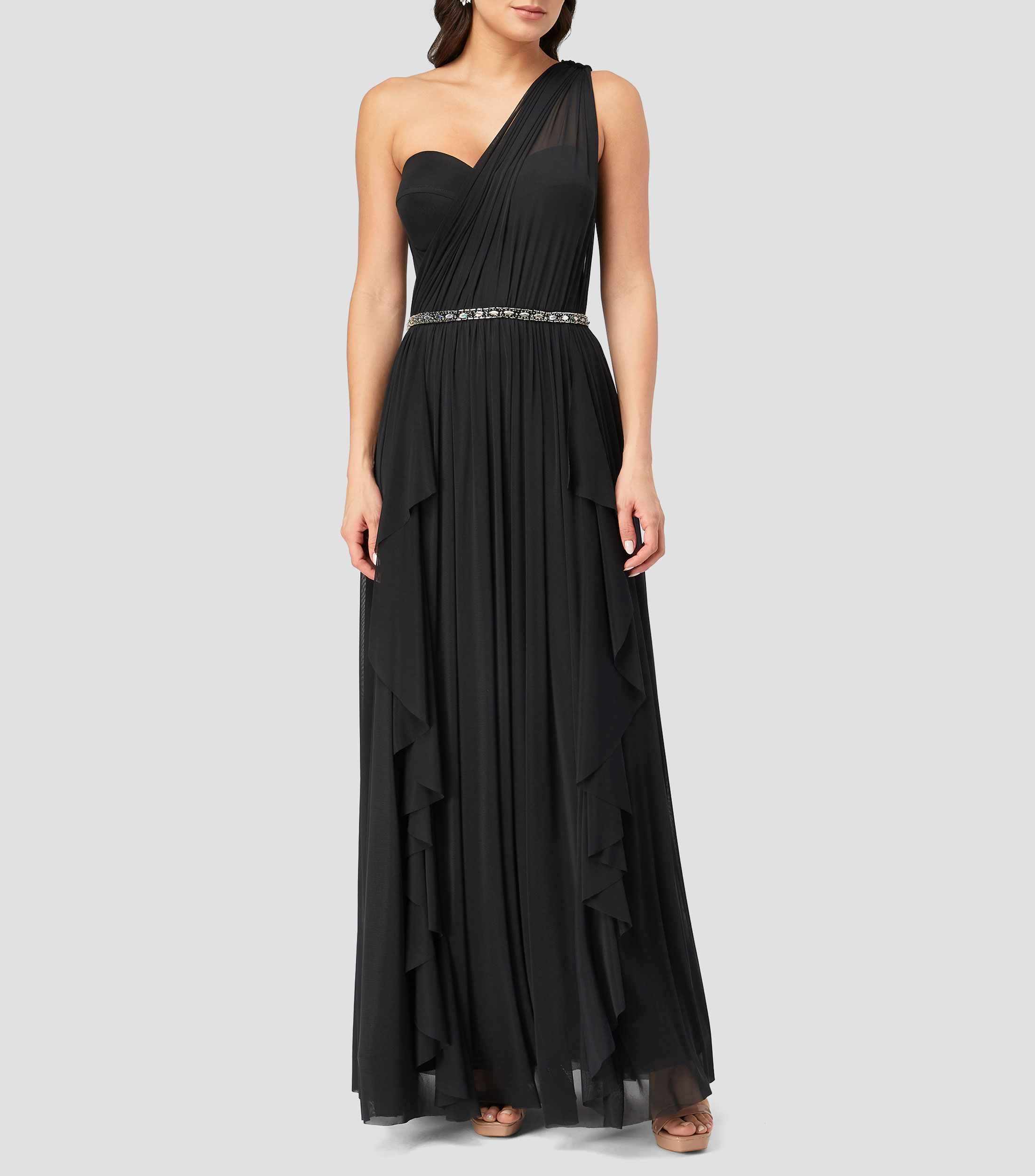 Vestido de fiesta largo liso Mujer