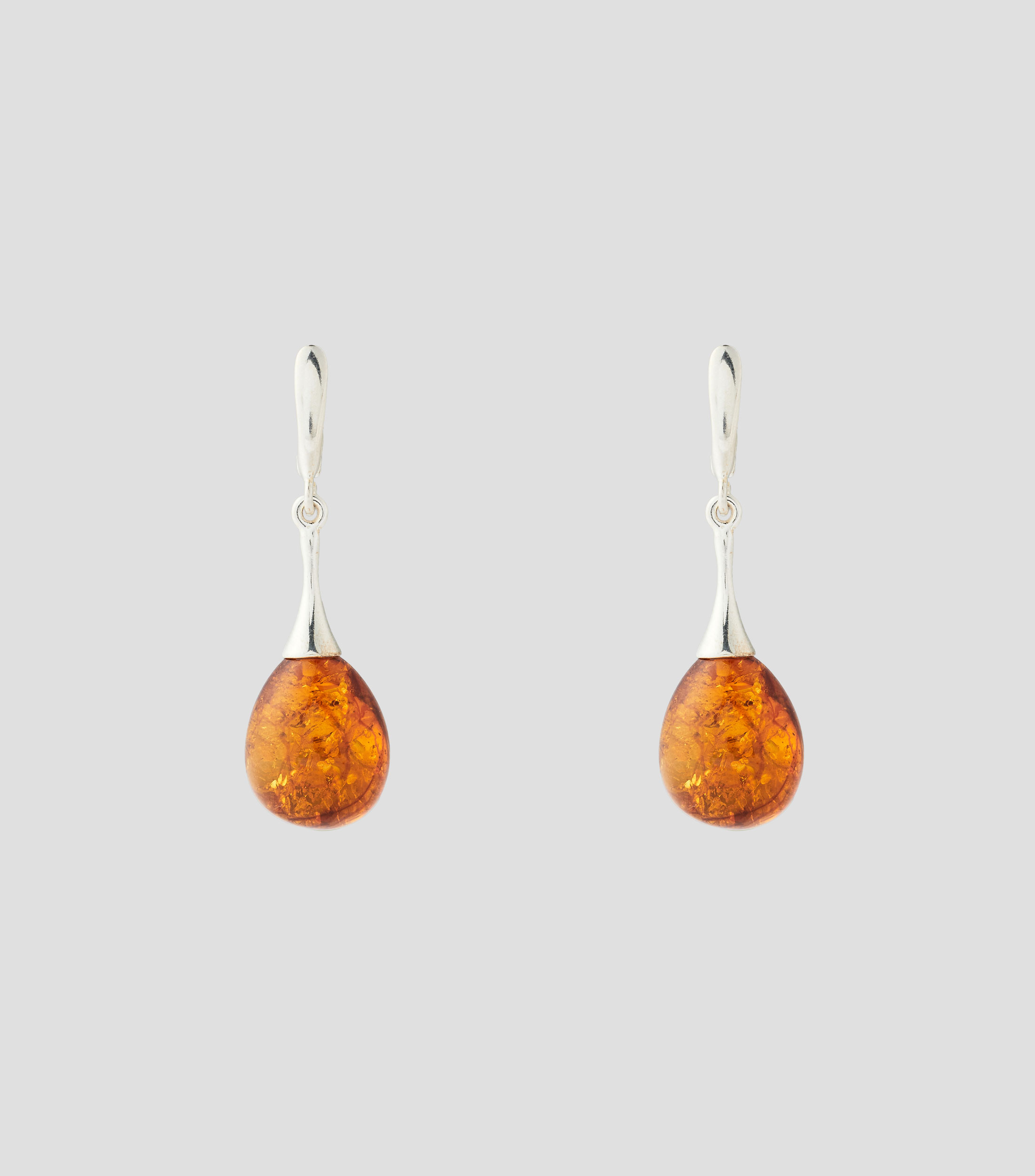 Aretes en Plata .925 con ámbar báltico Mujer