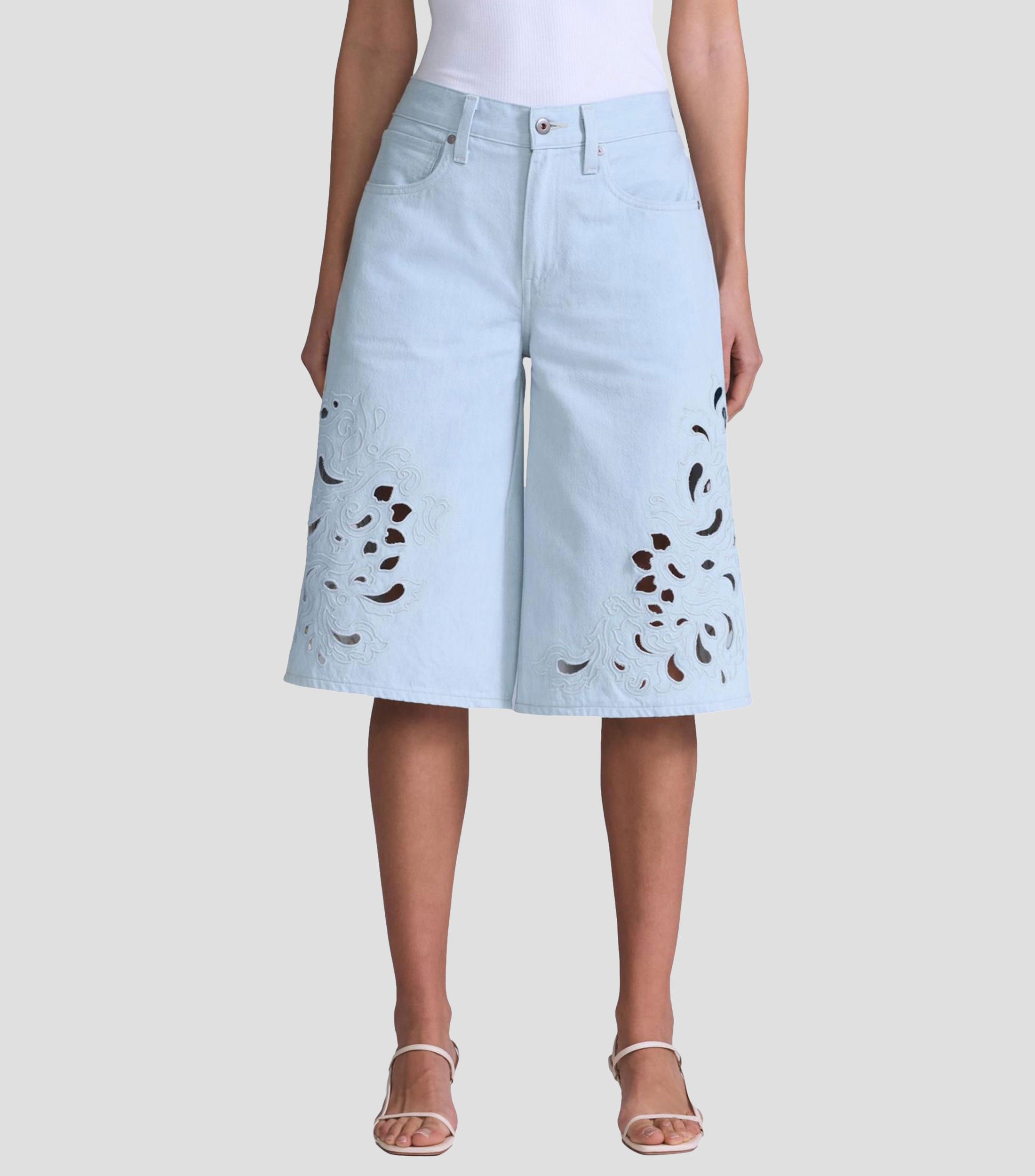 Short con microdiseños bordados Mujer