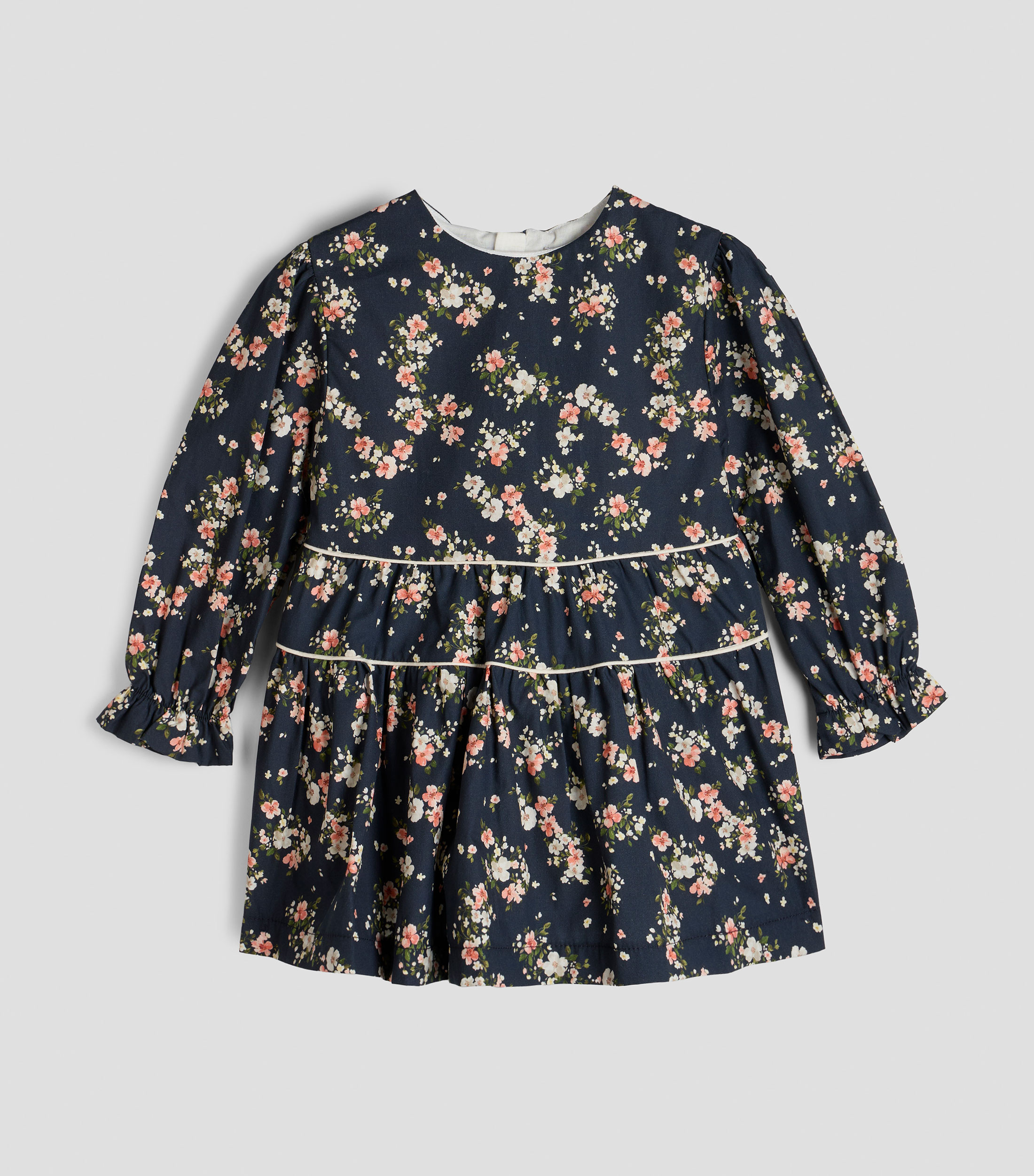 Vestido manga larga estampado floral Bebé