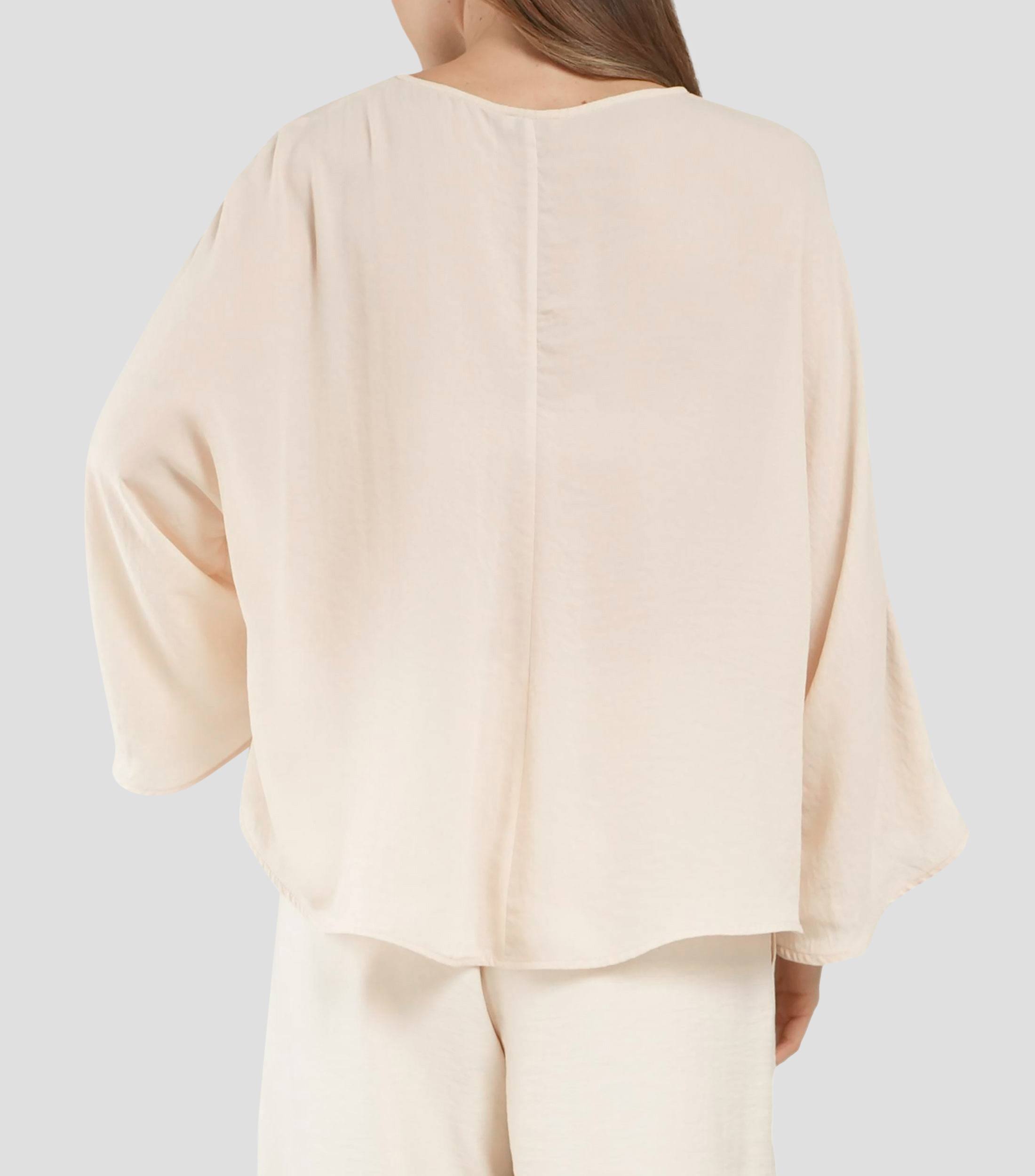 Blusa lisa manga larga Mujer