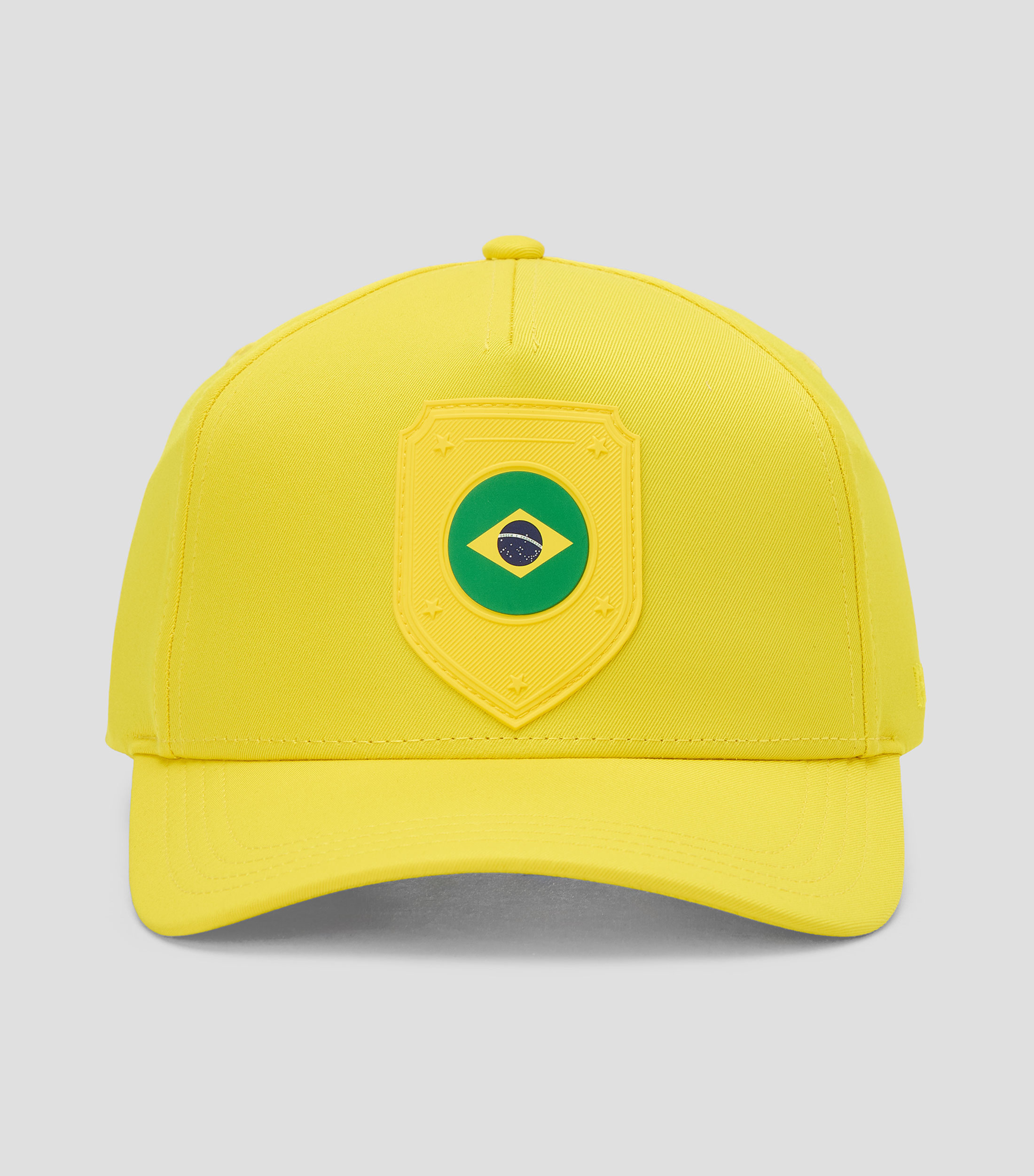 Gorra con escudo de Brasil amarilla Hombre