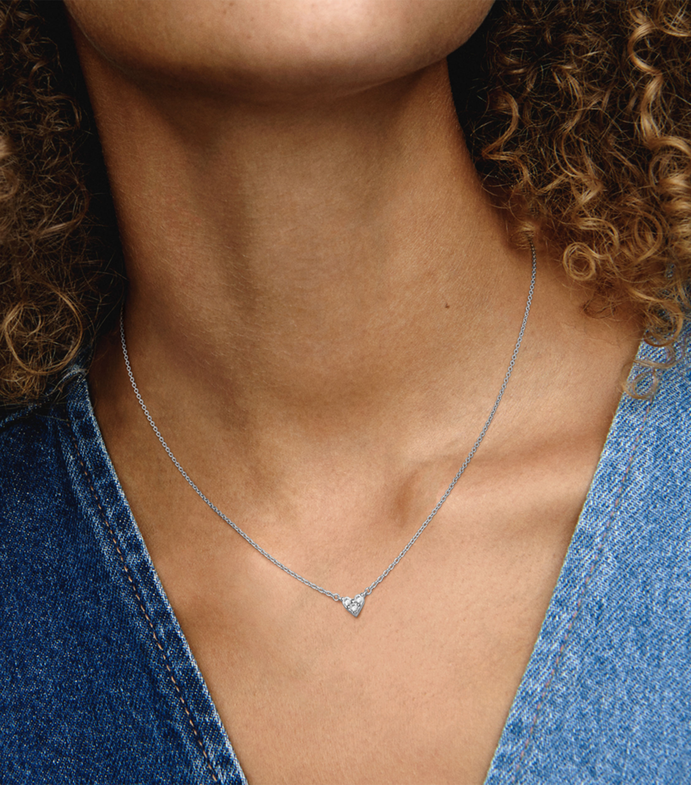 Collar en plata Corazón triple Pandora Timeless con circonia cúbica Mujer