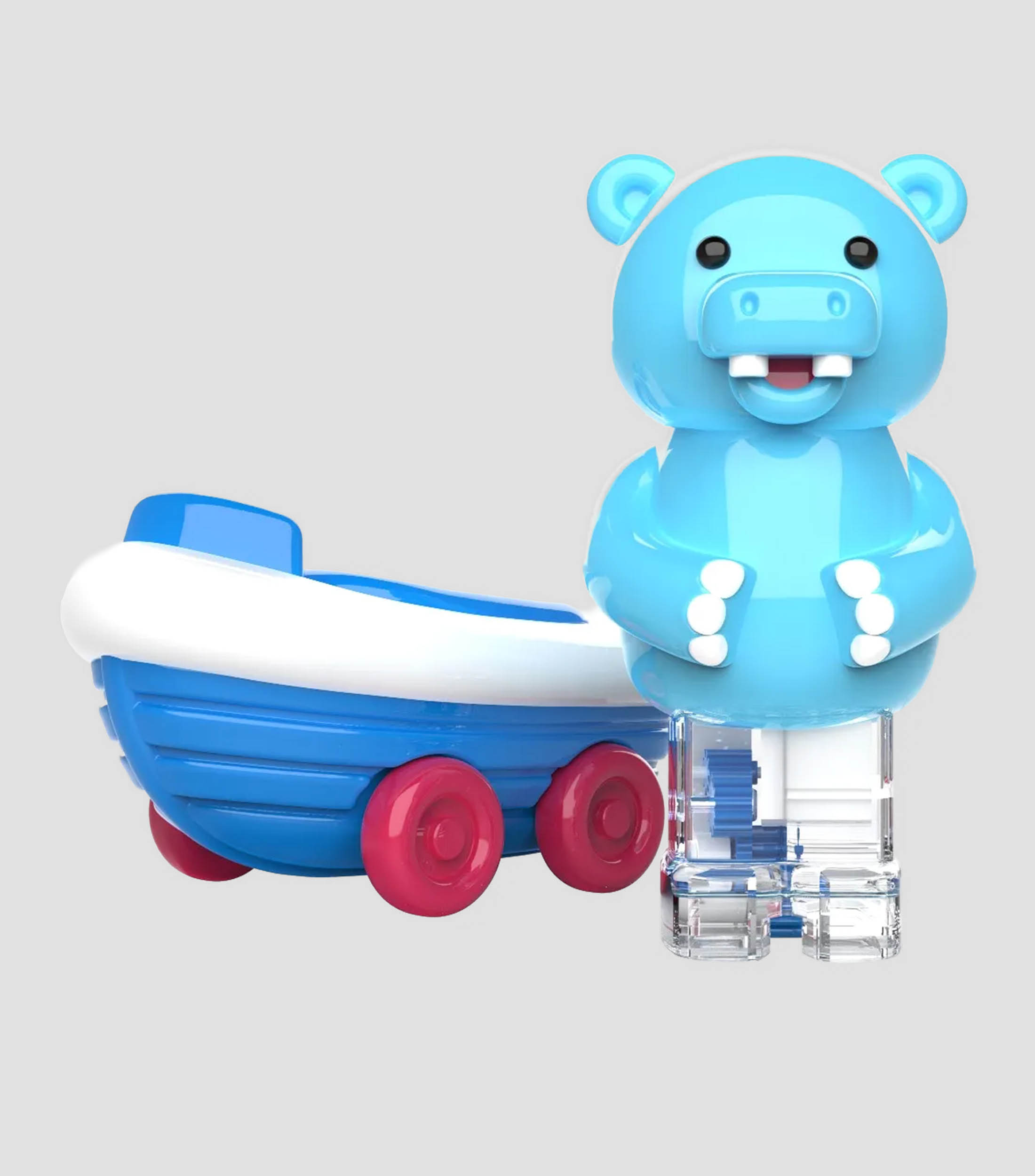 Zoomigos - Hipopótamo con Carrito en Forma Bote