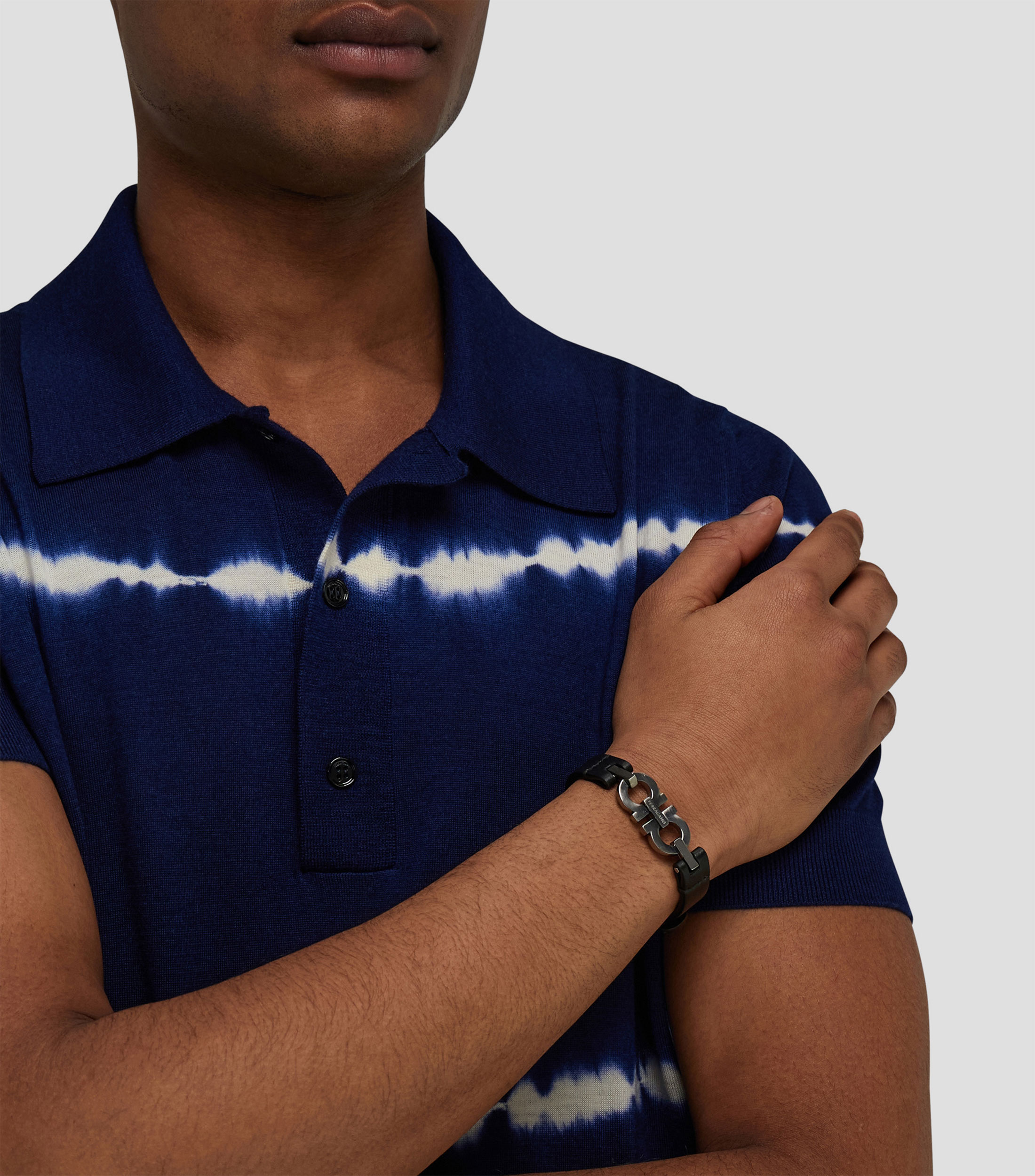 Pulsera con doble Gancini Hombre