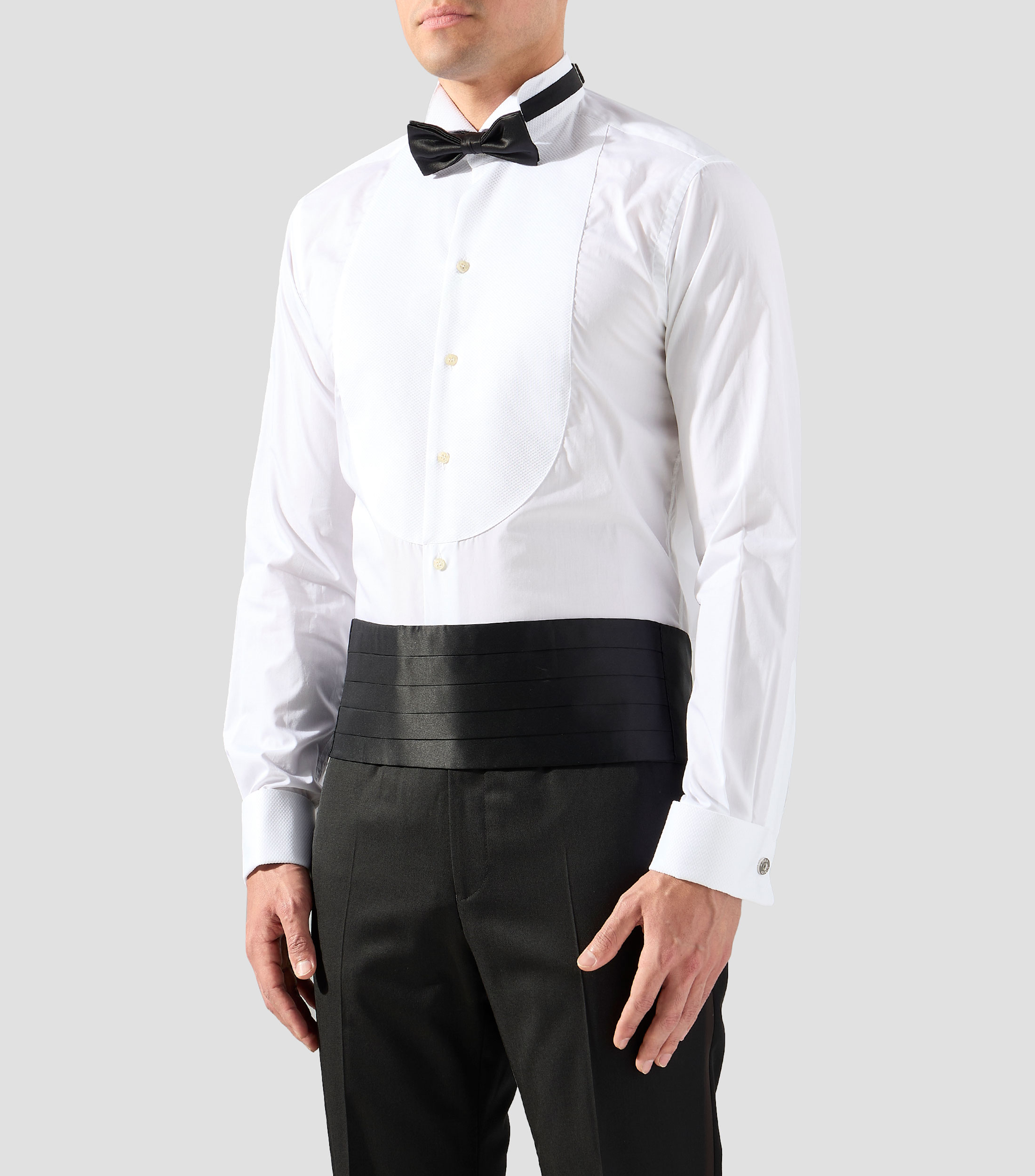 Camisa para smoking lisa manga larga Hombre