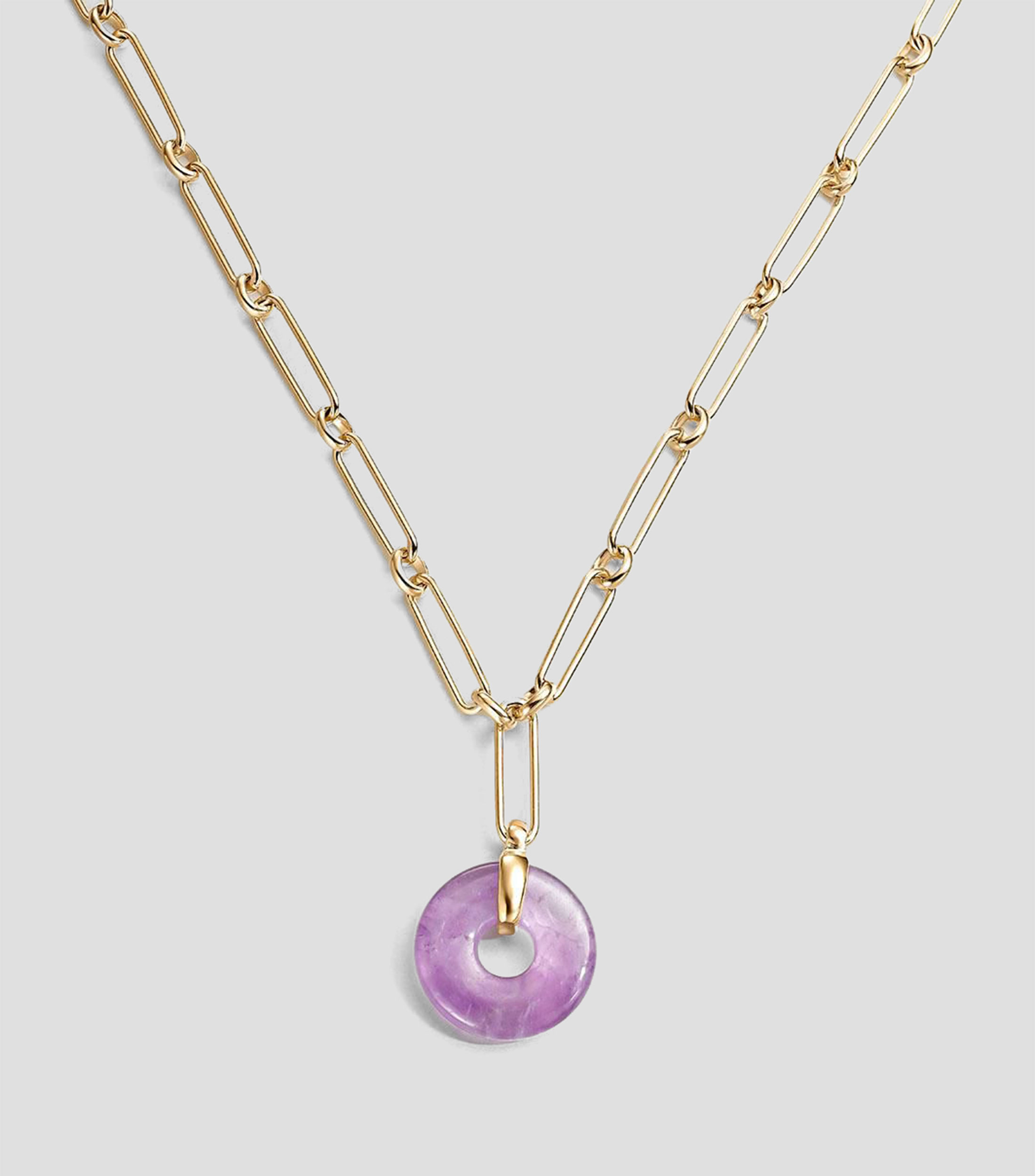 Collar en plata .925 con amatista rosa Mujer