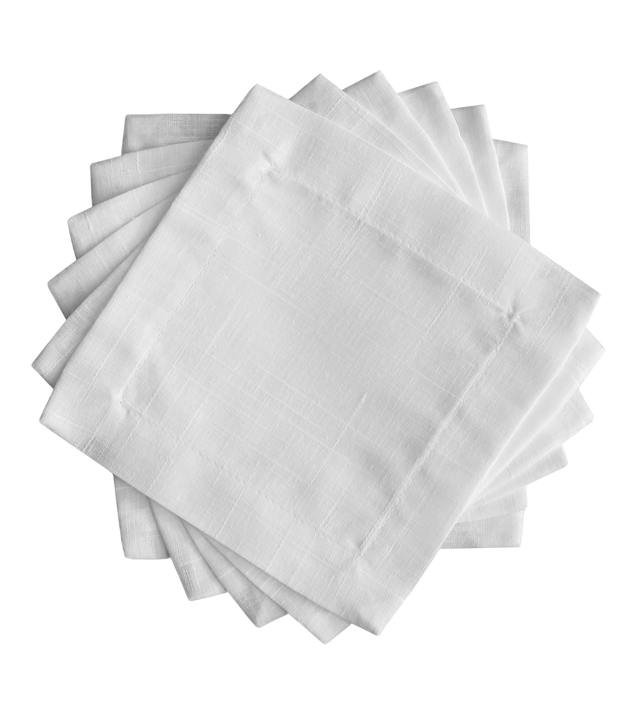 Set 6 Servilletas Cocteleras Linux blancas con líneas