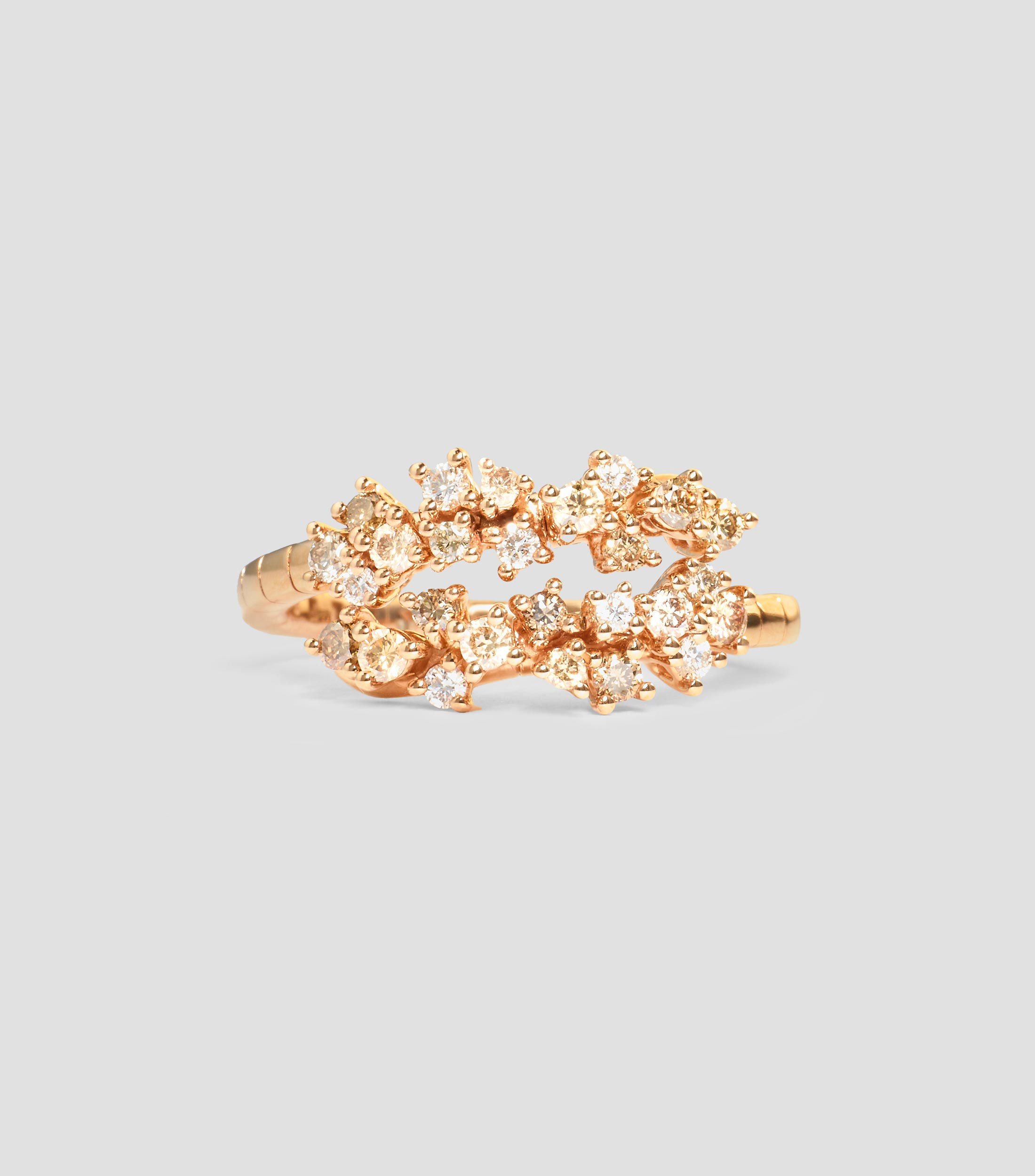 Anillo en oro rosa de 18 kilates Mimosa con diamantes Mujer
