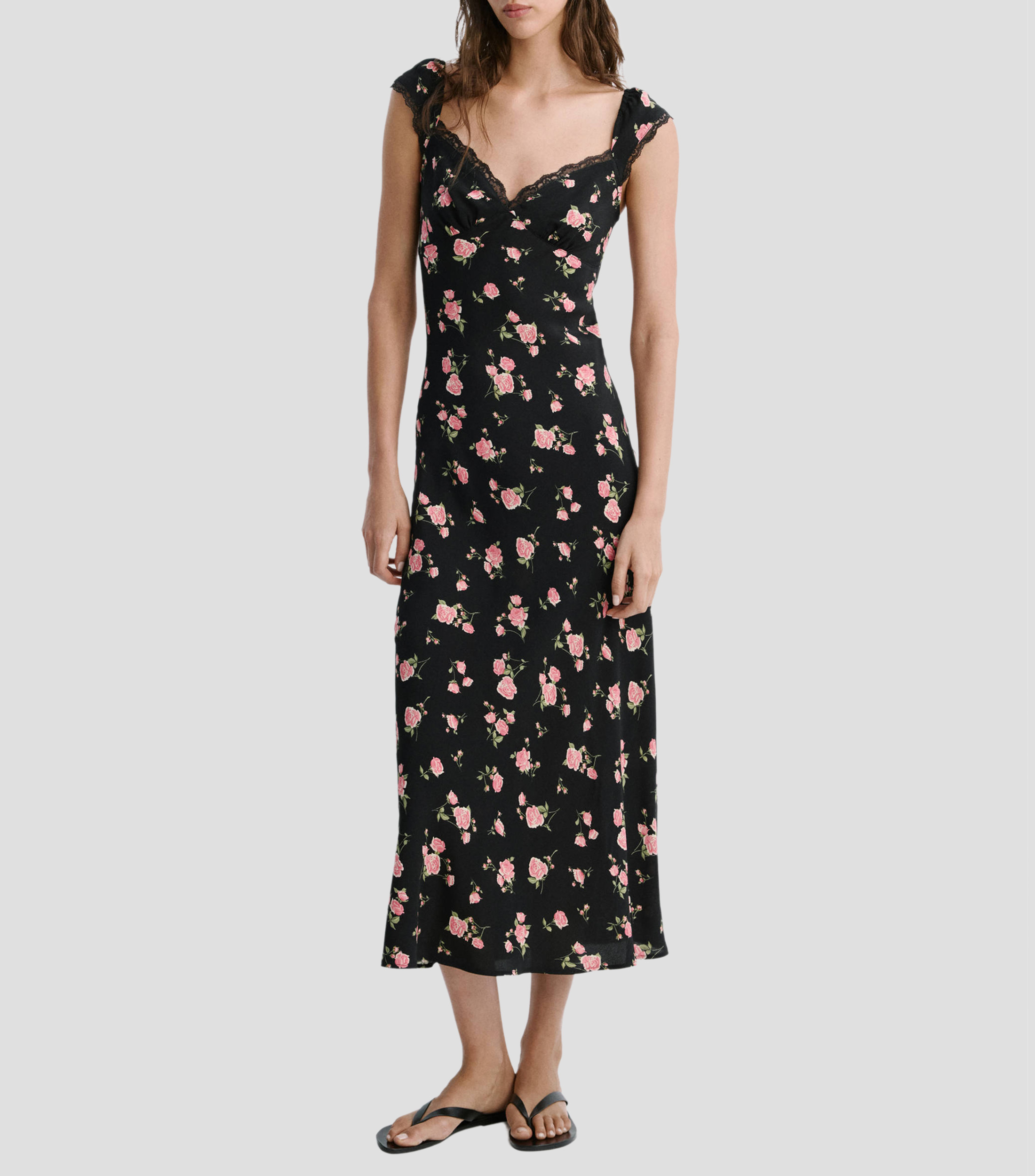 Vestido midi fantasía Mujer