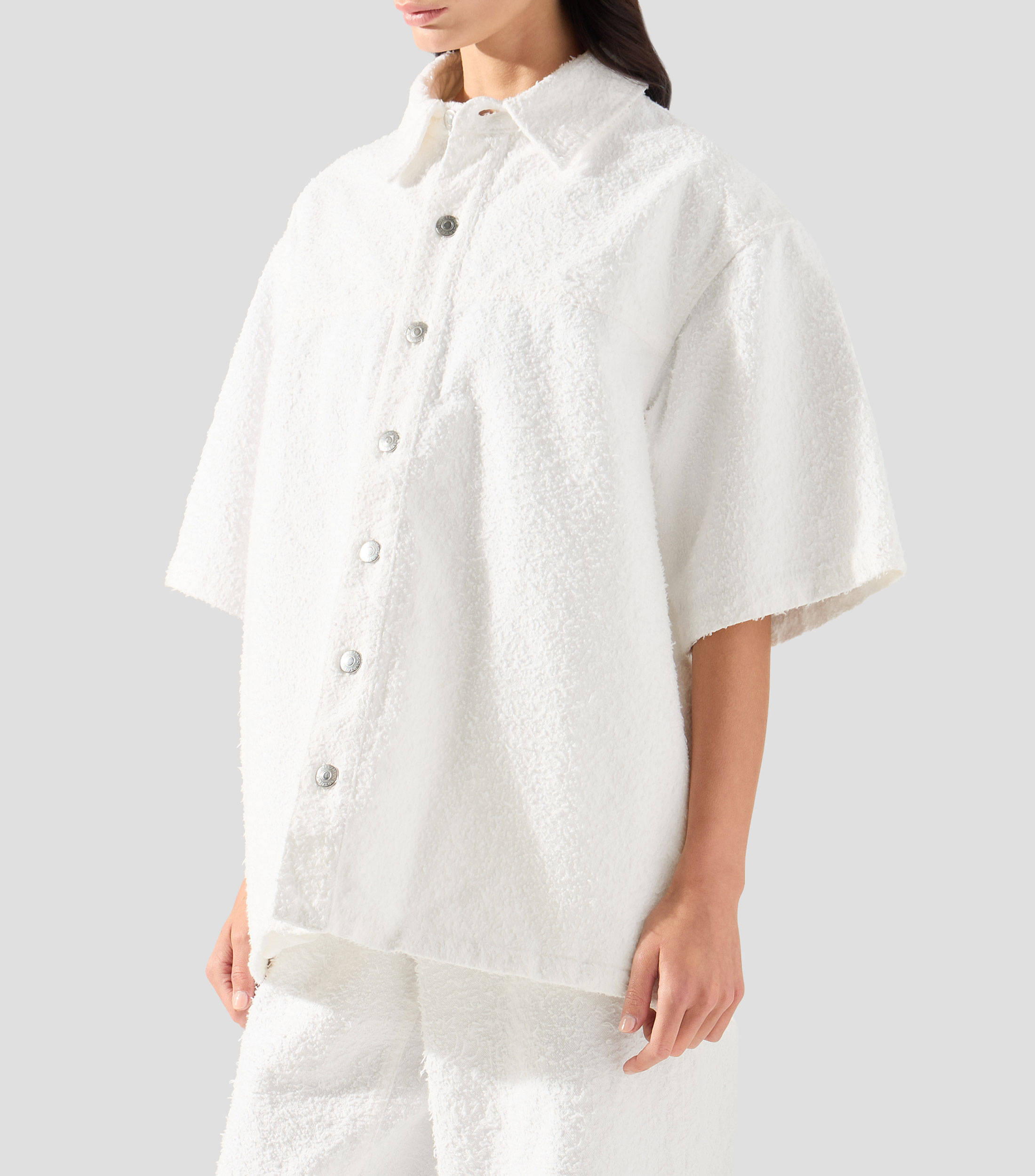 Camisa lisa manga corta Mujer
