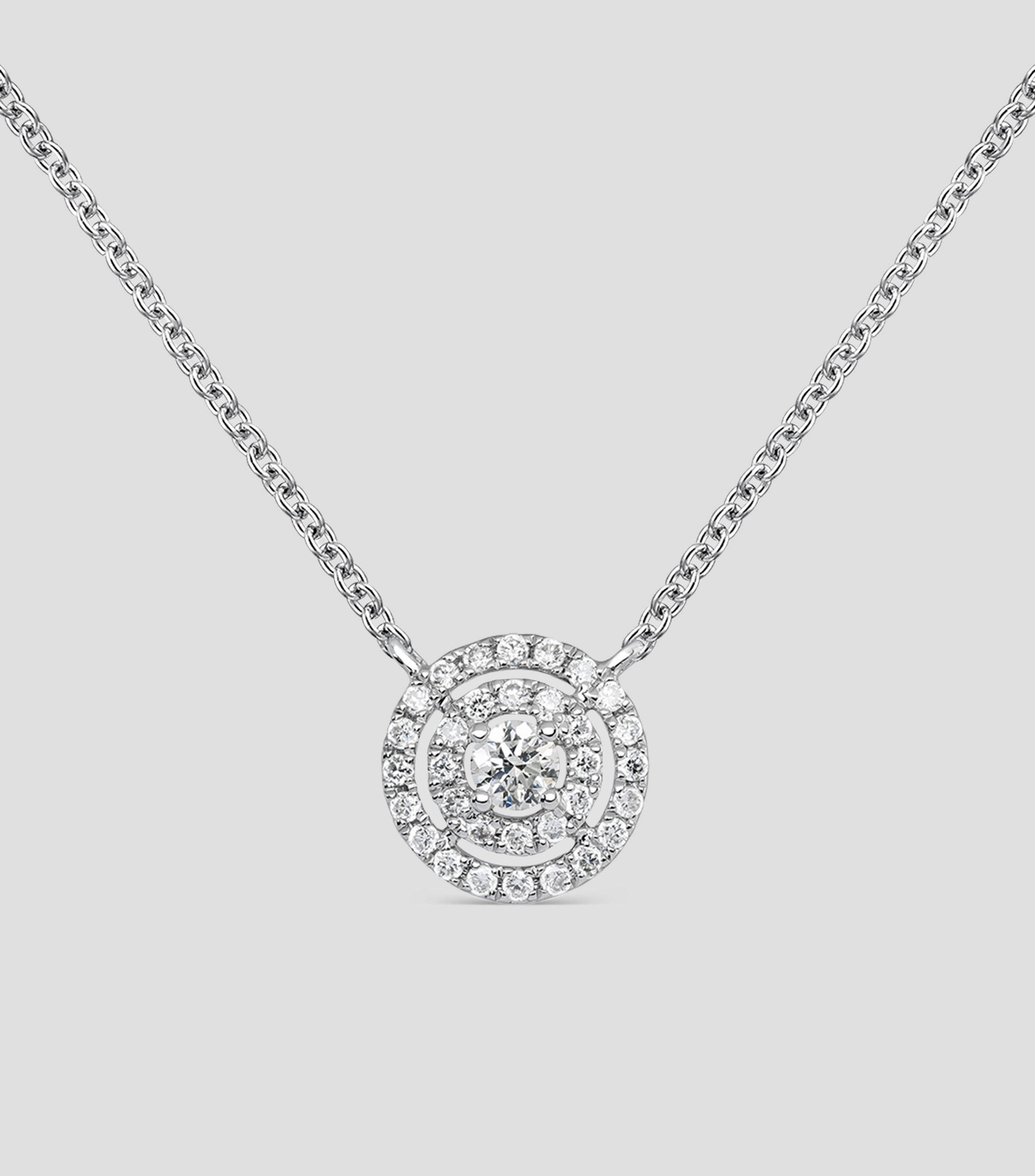 Collar en oro blanco de 18 Kts con diamantes Mujer