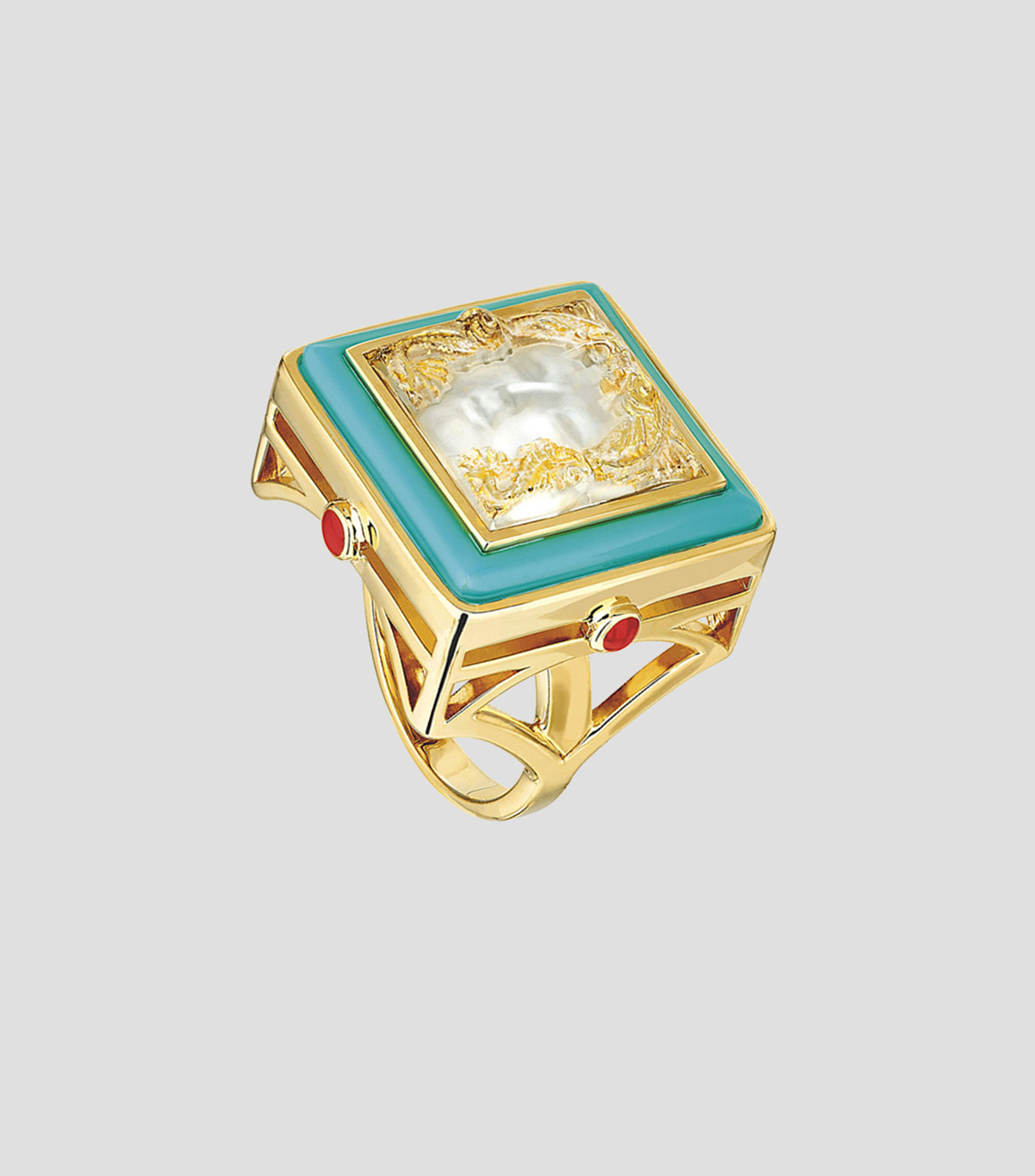 Anillo Aréthuse dorado con cristal Mujer Talla 59