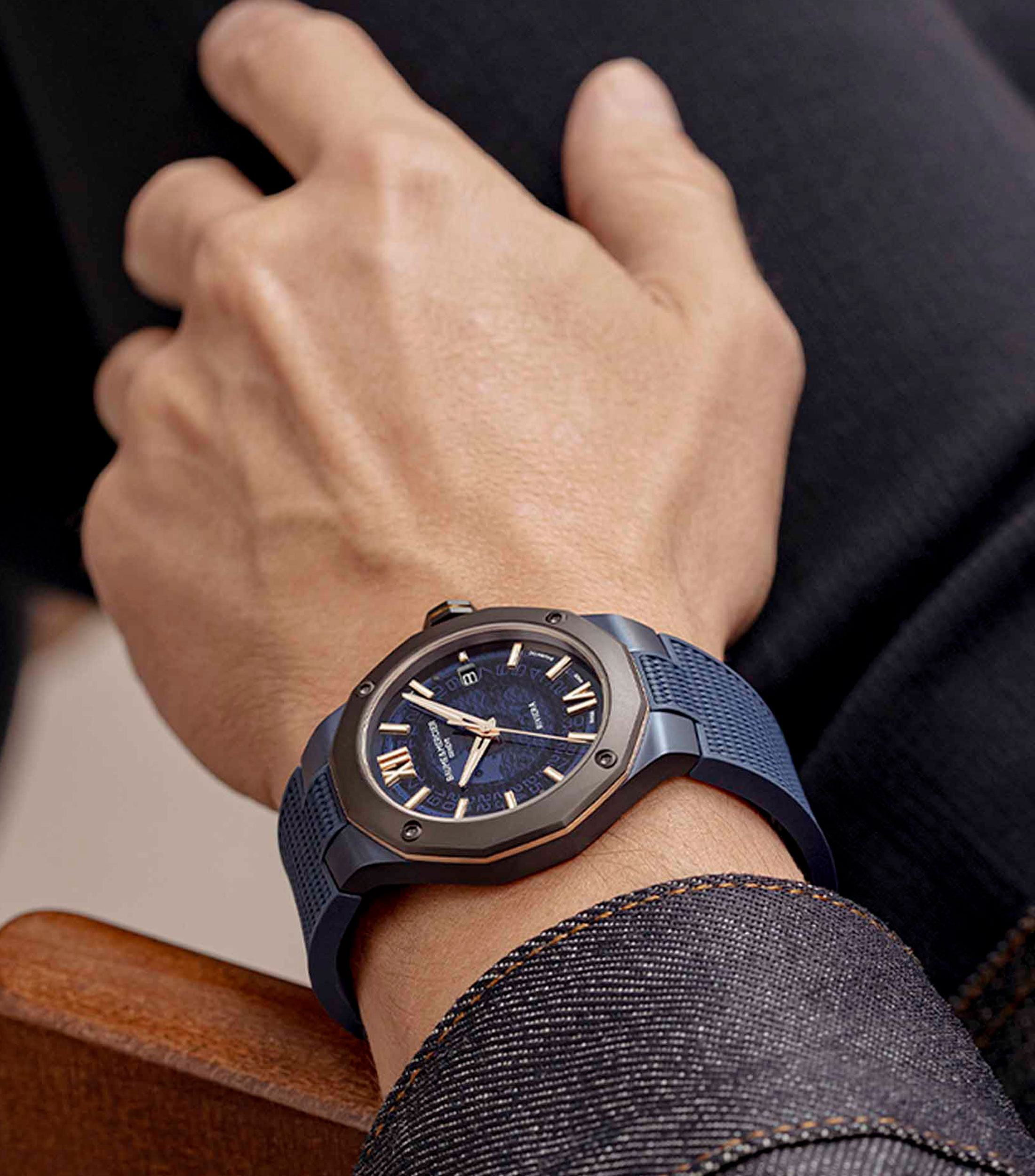 Reloj para Hombre Rivera Deportivo Azul, Negro
