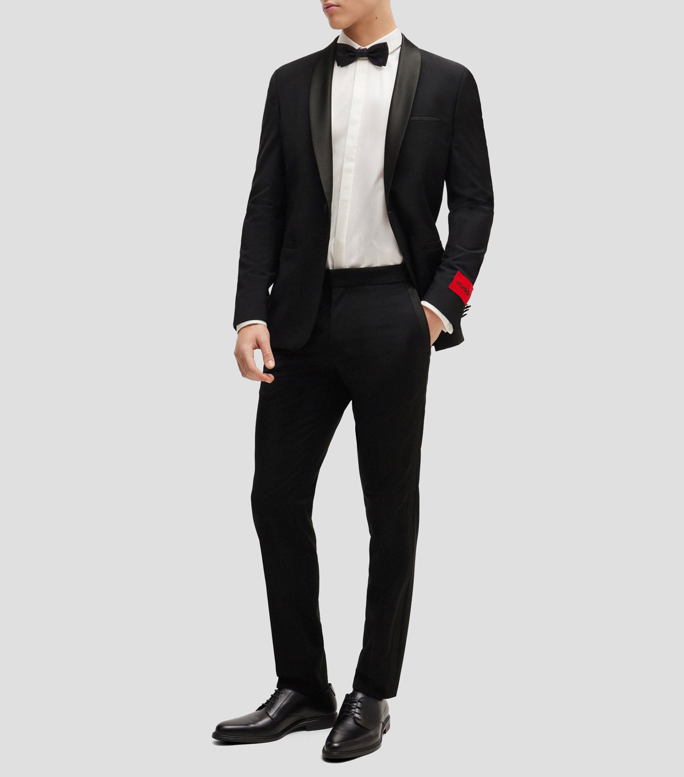 Pantalones slim de mezcla de lana elástica Hombre