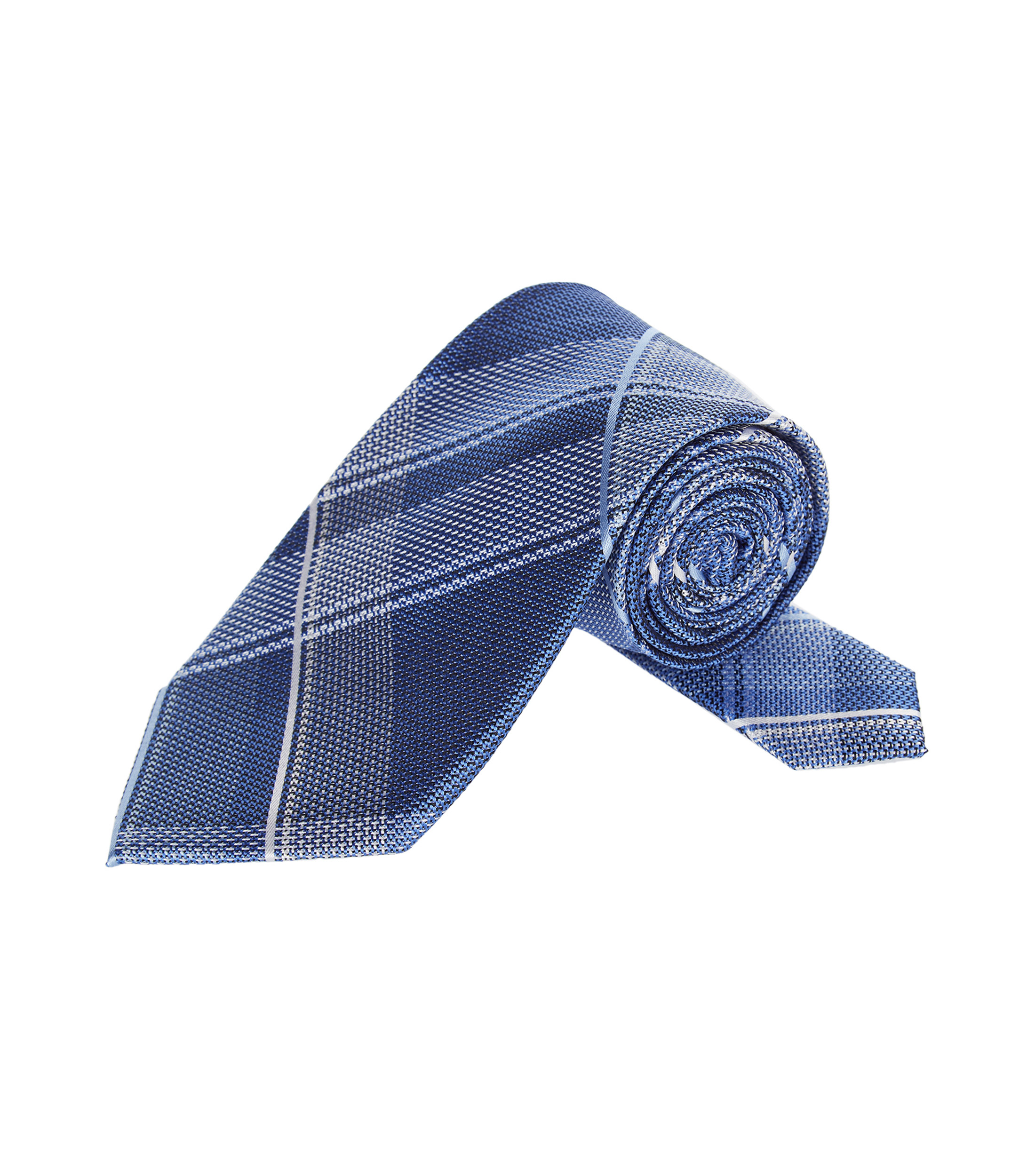 Corbata seda azul con líneas - El Palacio de Hierro