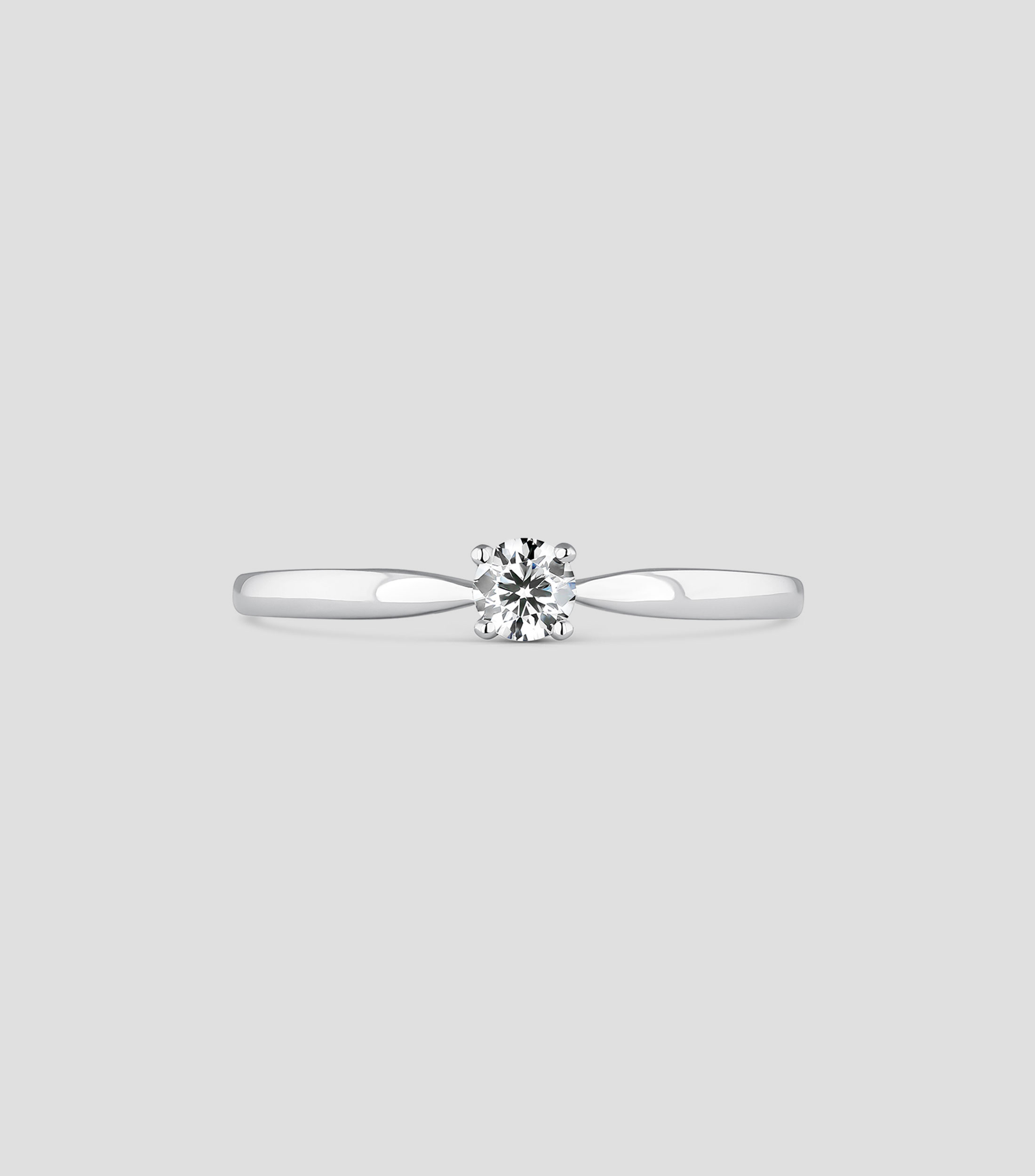 Anillo Solitario en oro blanco 18 Kilates con diamante Mujer