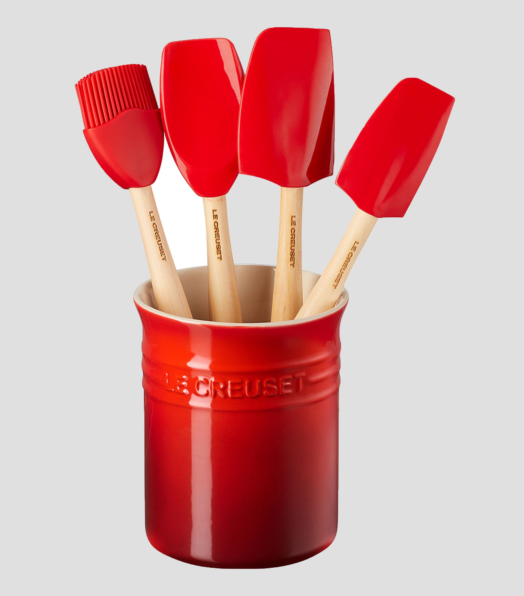 Set Bote para Utensilios con Espátulas Cerise
