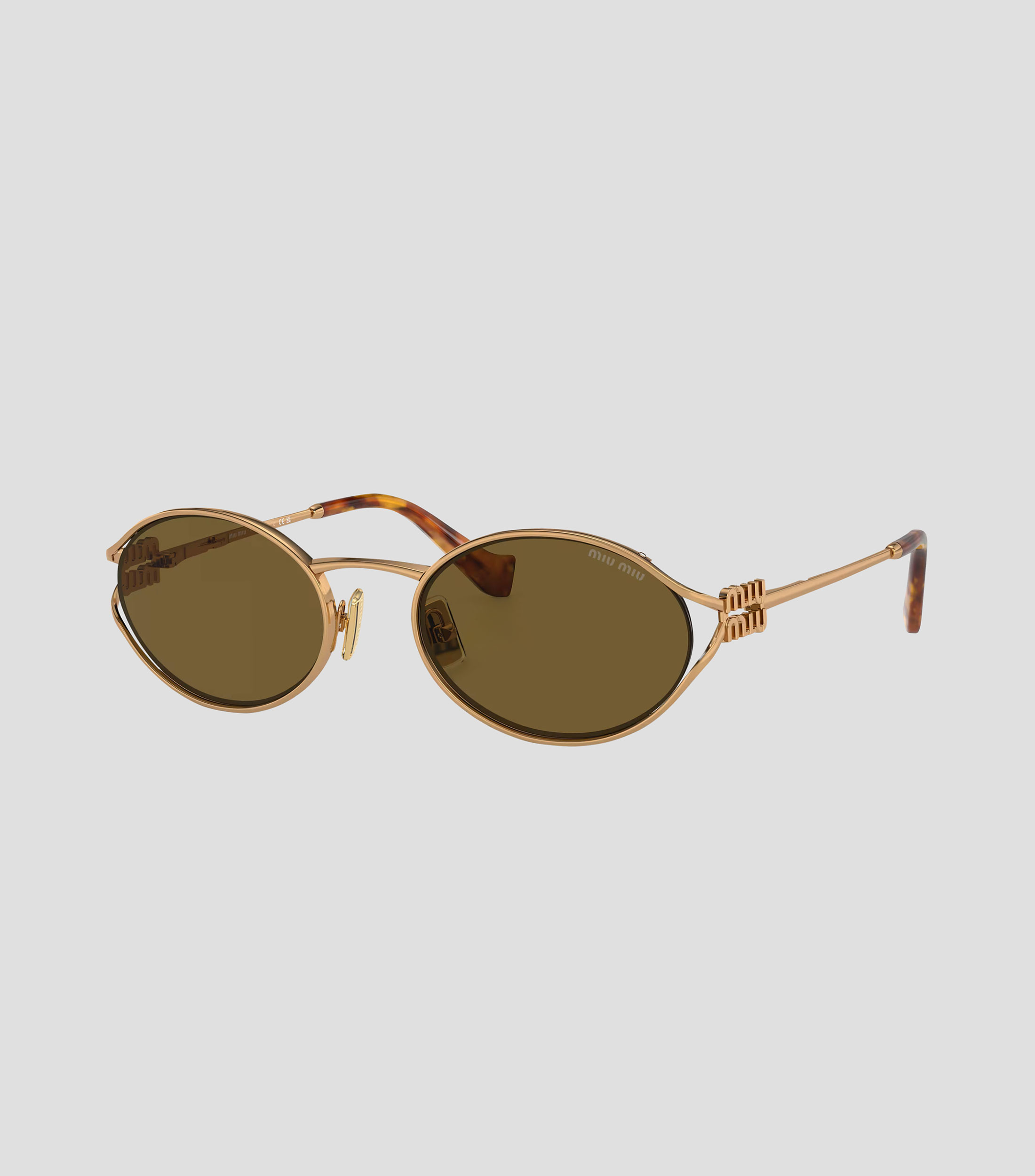 Lentes de sol ovalados Dorado Mujer