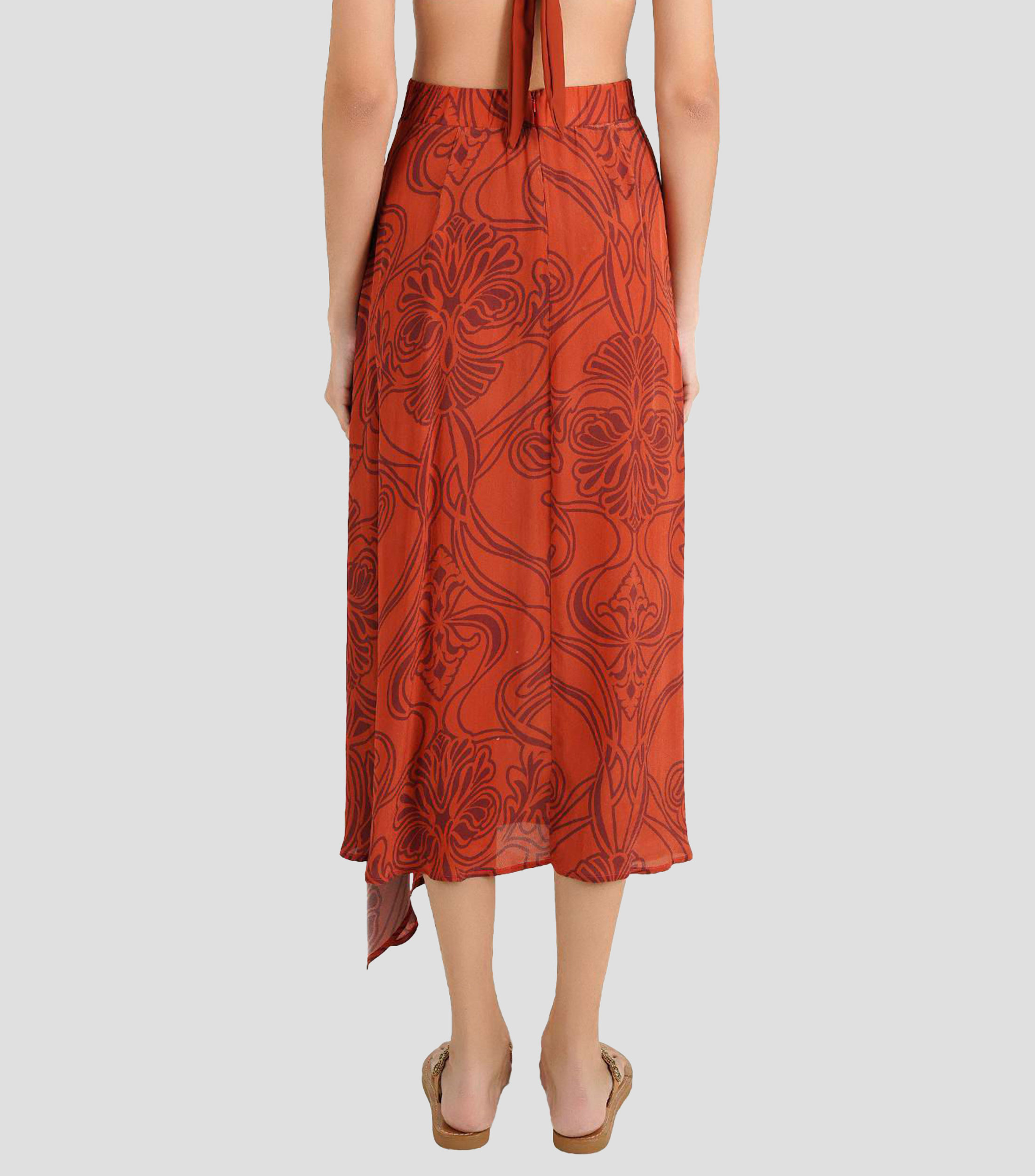 Falda midi relaxed fantasía Mujer