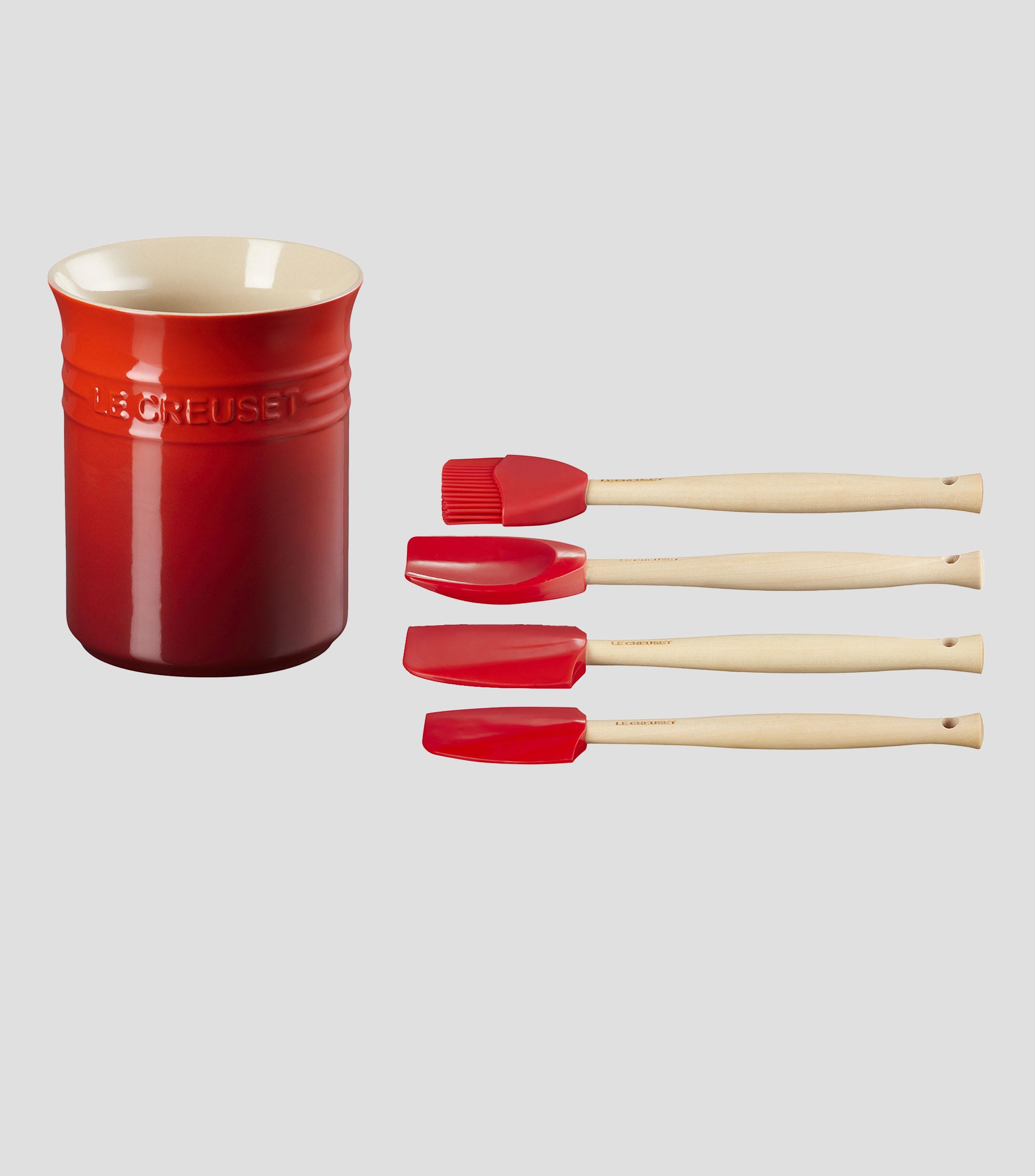 Set Bote para Utensilios con Espátulas Cerise