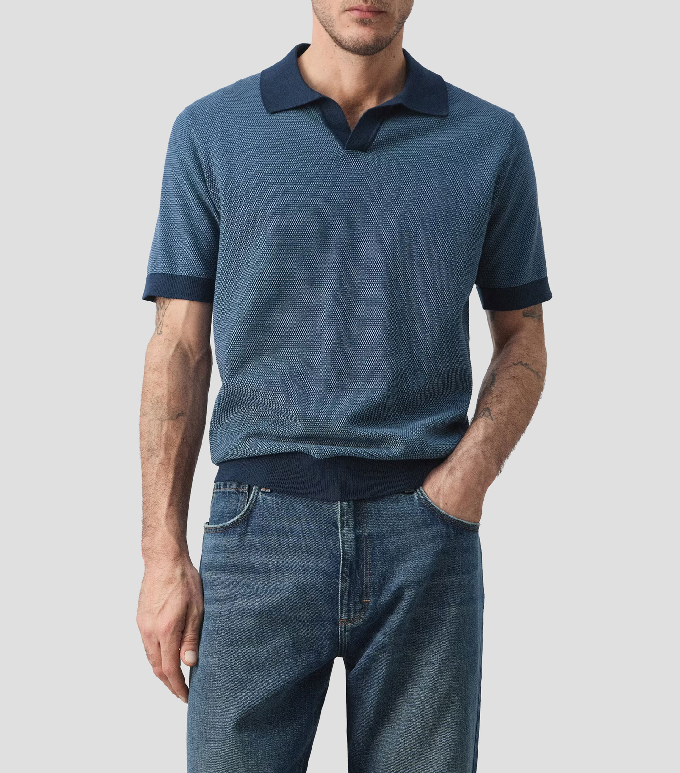 Playera polo manga corta lisa Hombre