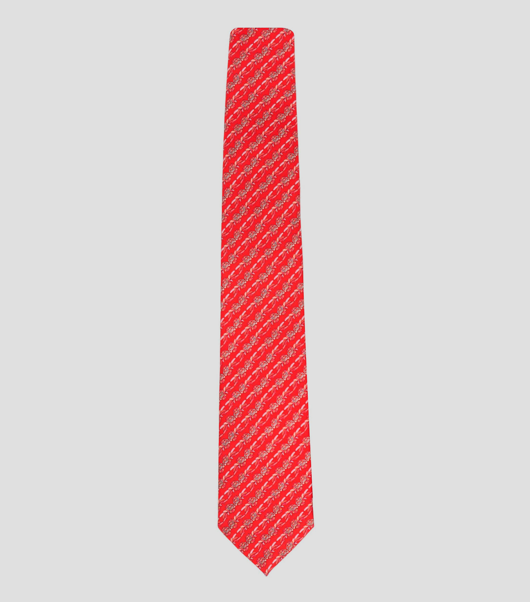 Corbata ancha de seda roja Quetzalcóatl