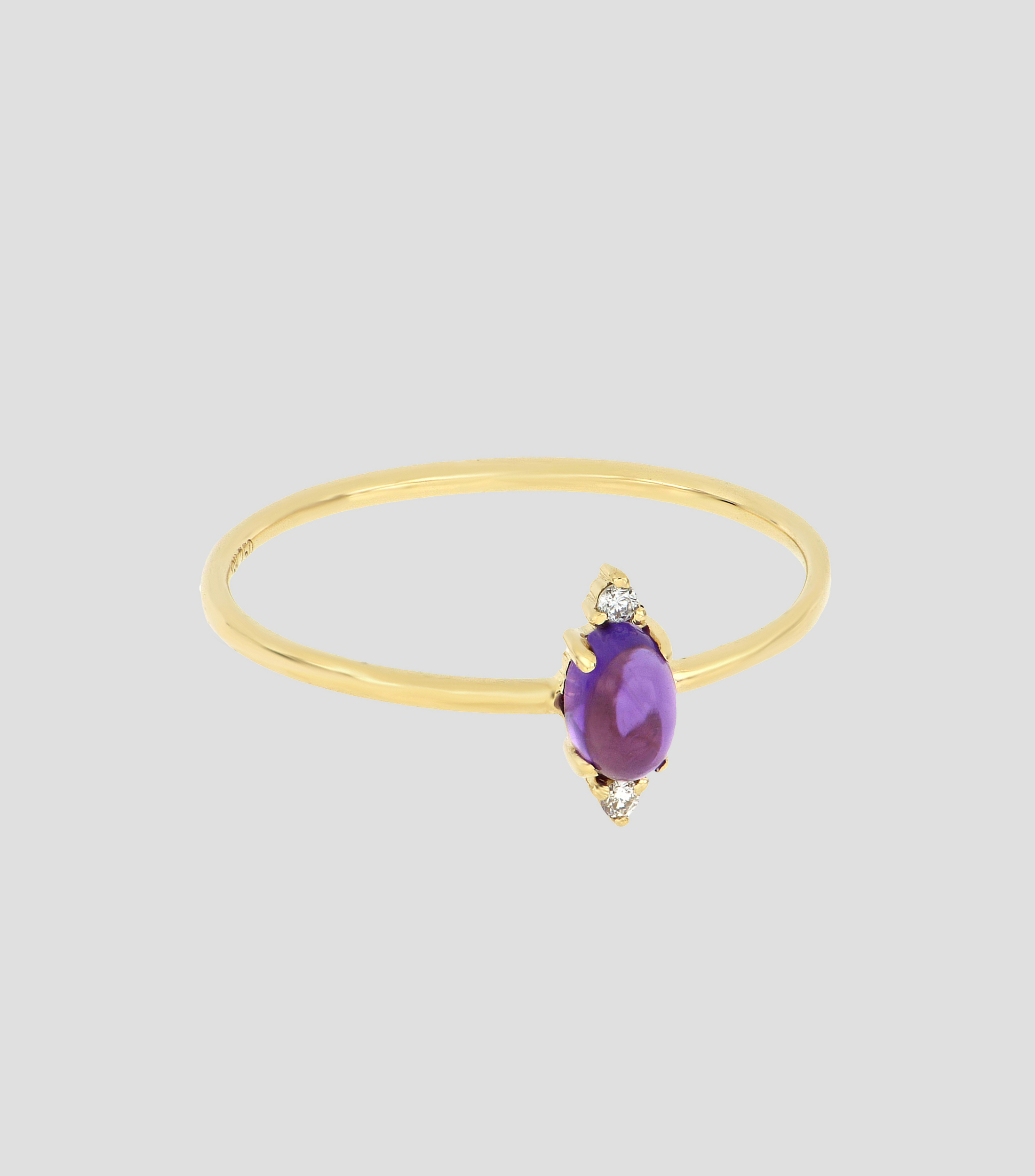 Anillo en Oro amarillo de 18 kilates con amatista Mujer