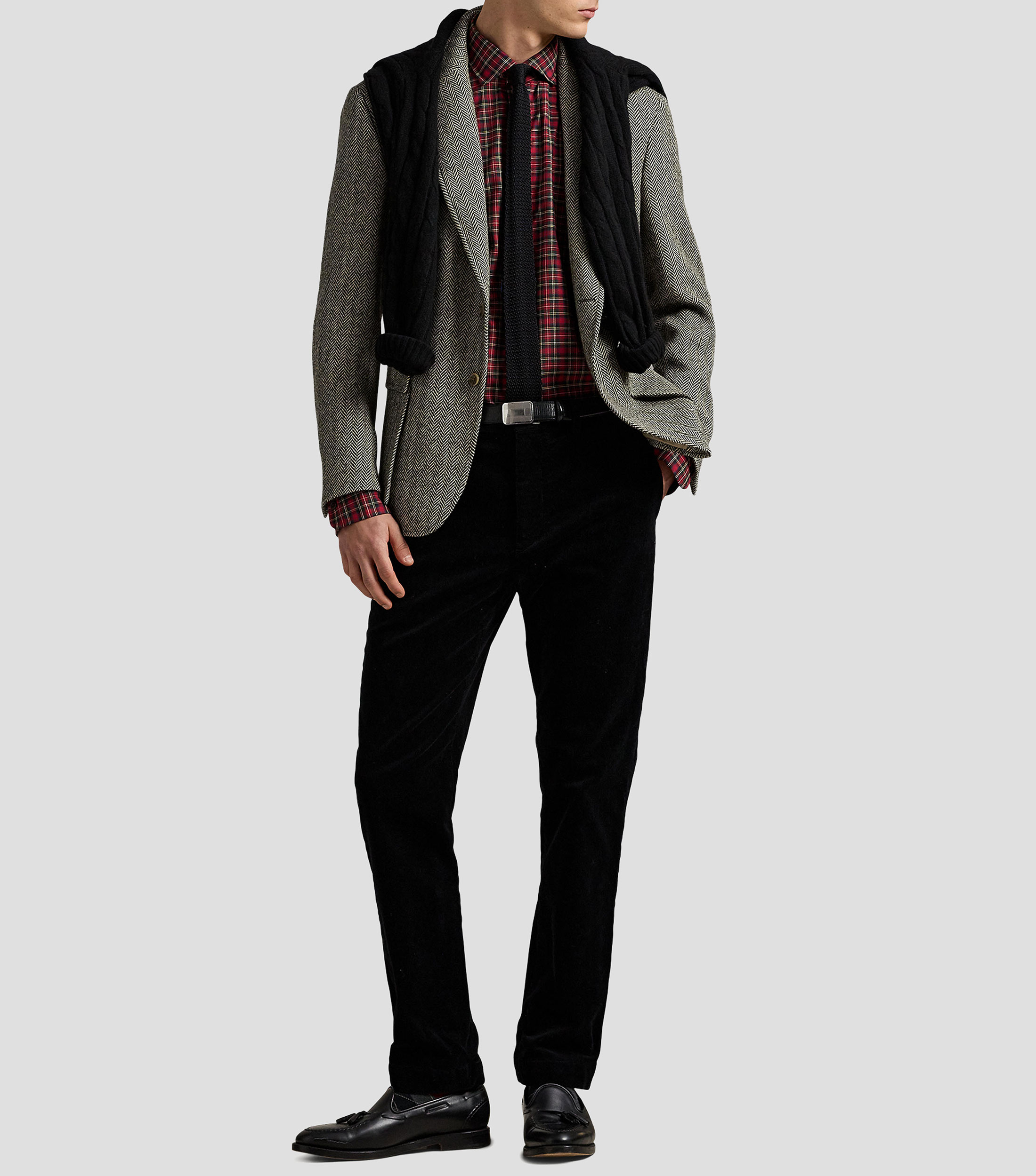 Camisa de cuadros manga larga Hombre