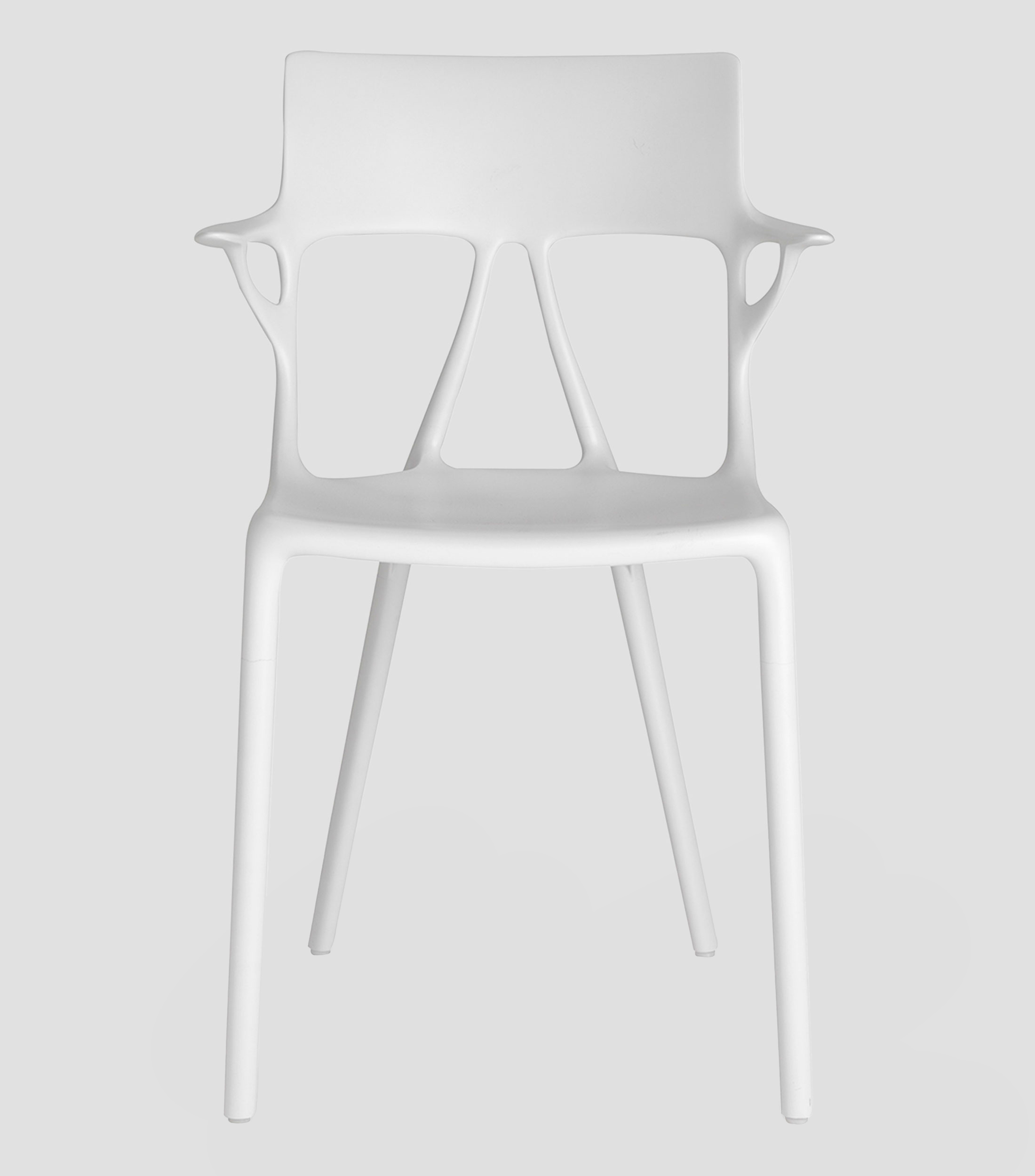 Silla A. I. en tecnopolímero termoplástico reciclado blanca
