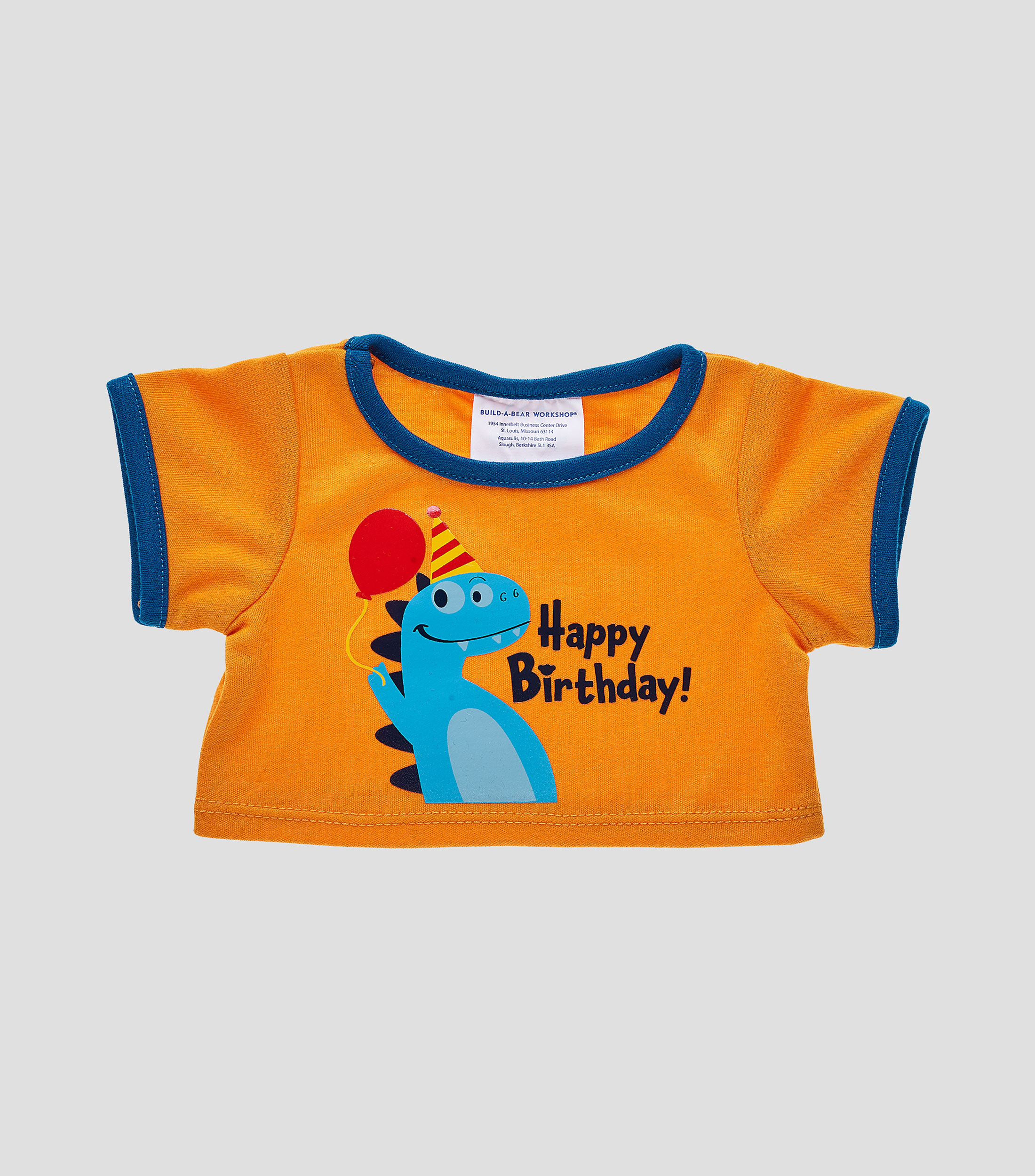 Playera Dino Feliz Cumpleaños para peluche