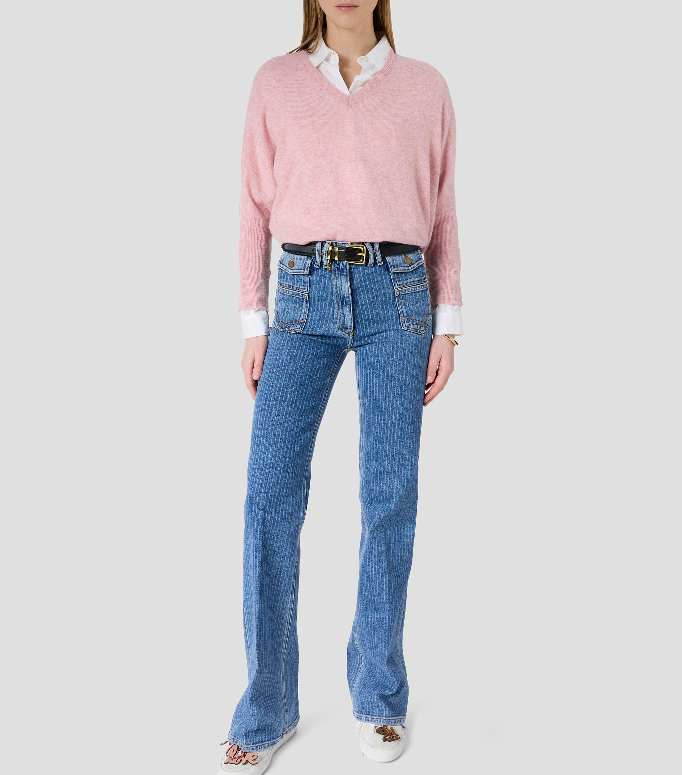 Suéter cuello V Mujer