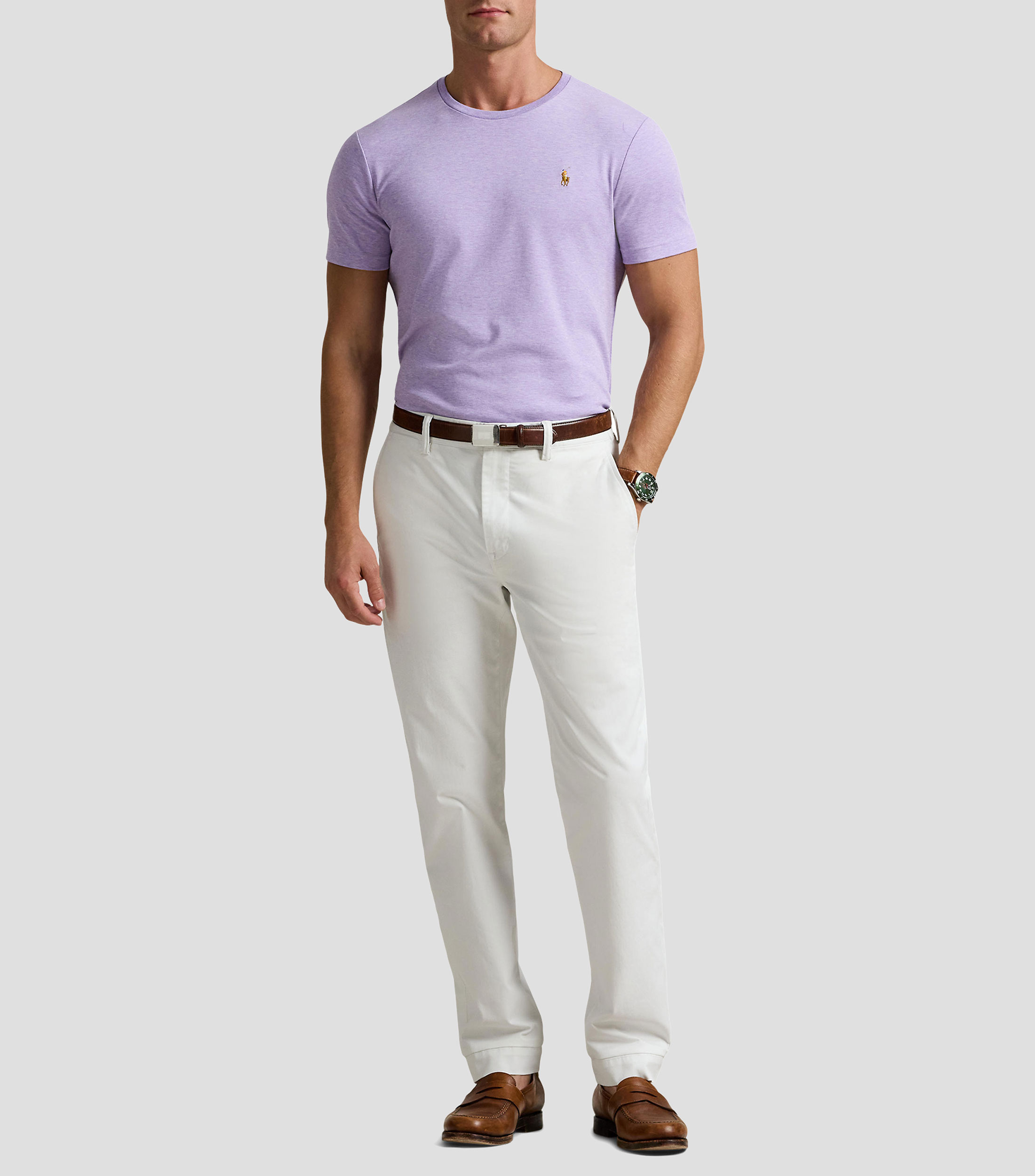 Playera cuello redondo manga corta lisa Hombre