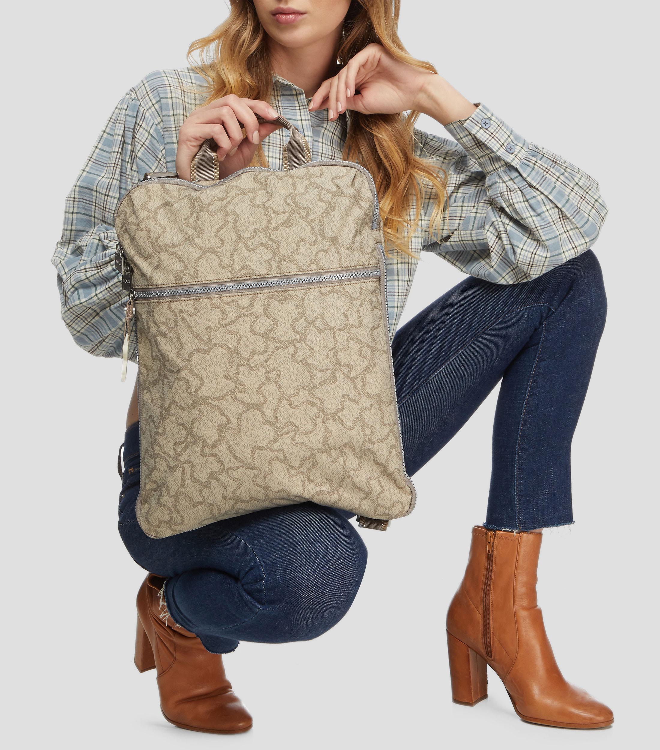 Bolso Backpack beige Kaos monogram Mujer