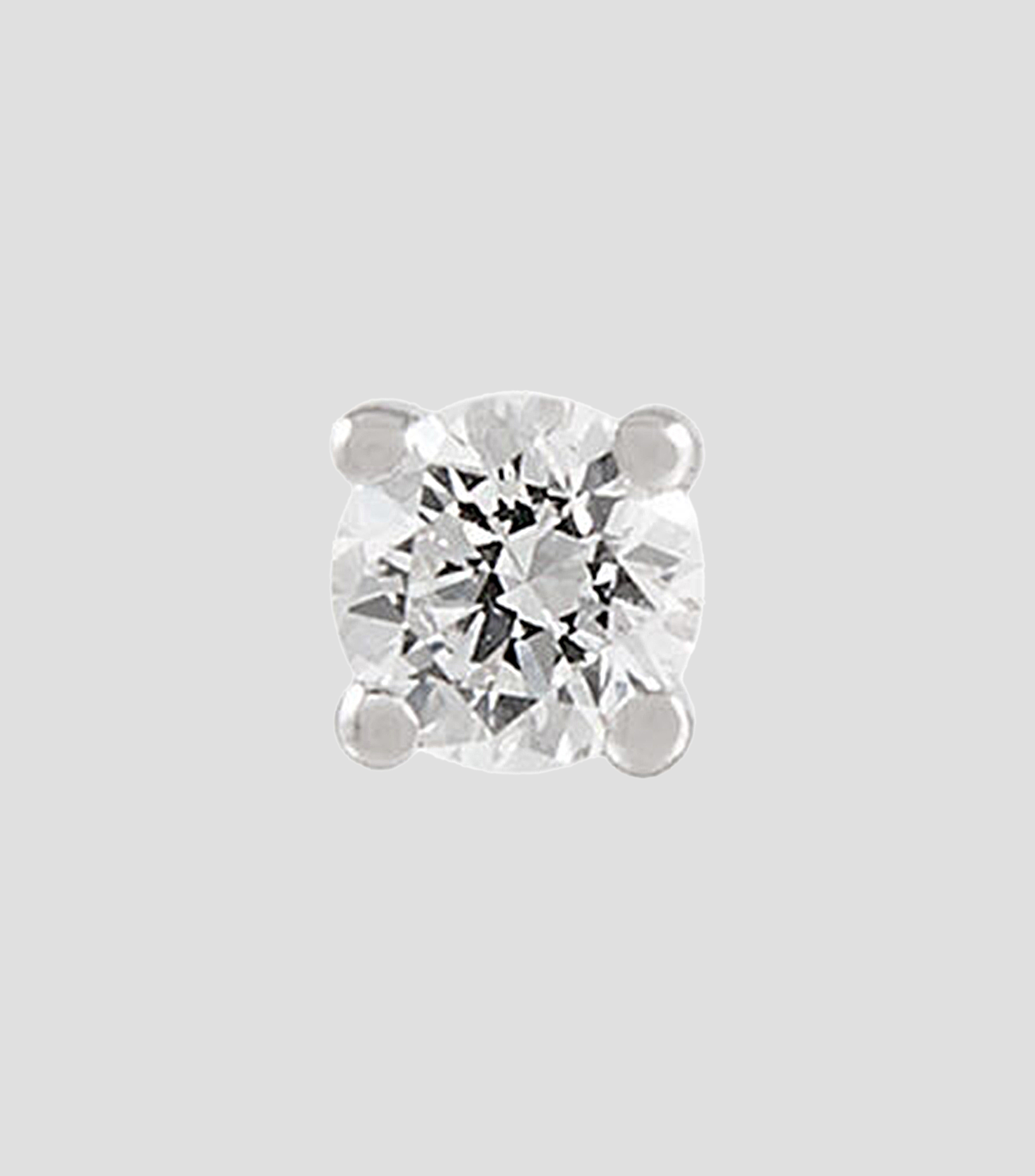Arete en oro blanco con diamante Mujer