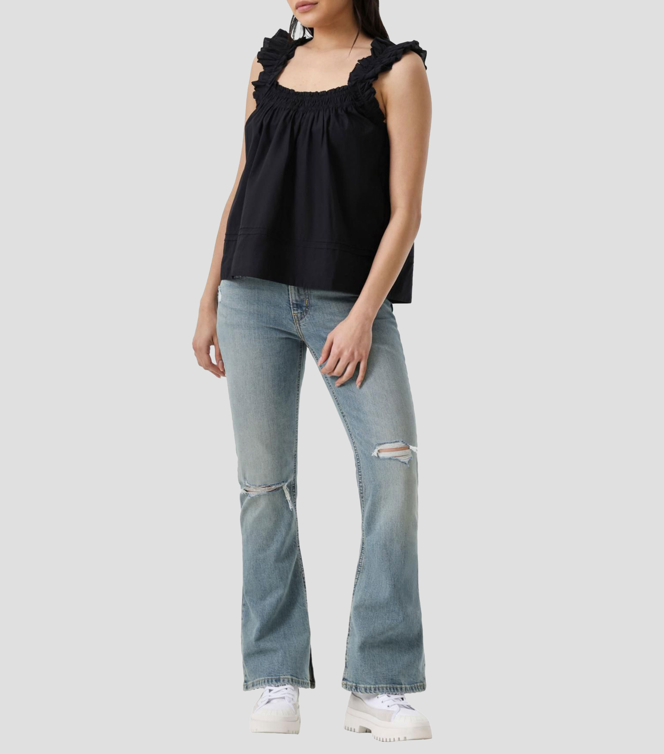 Blusa sólida sin mangas Mujer