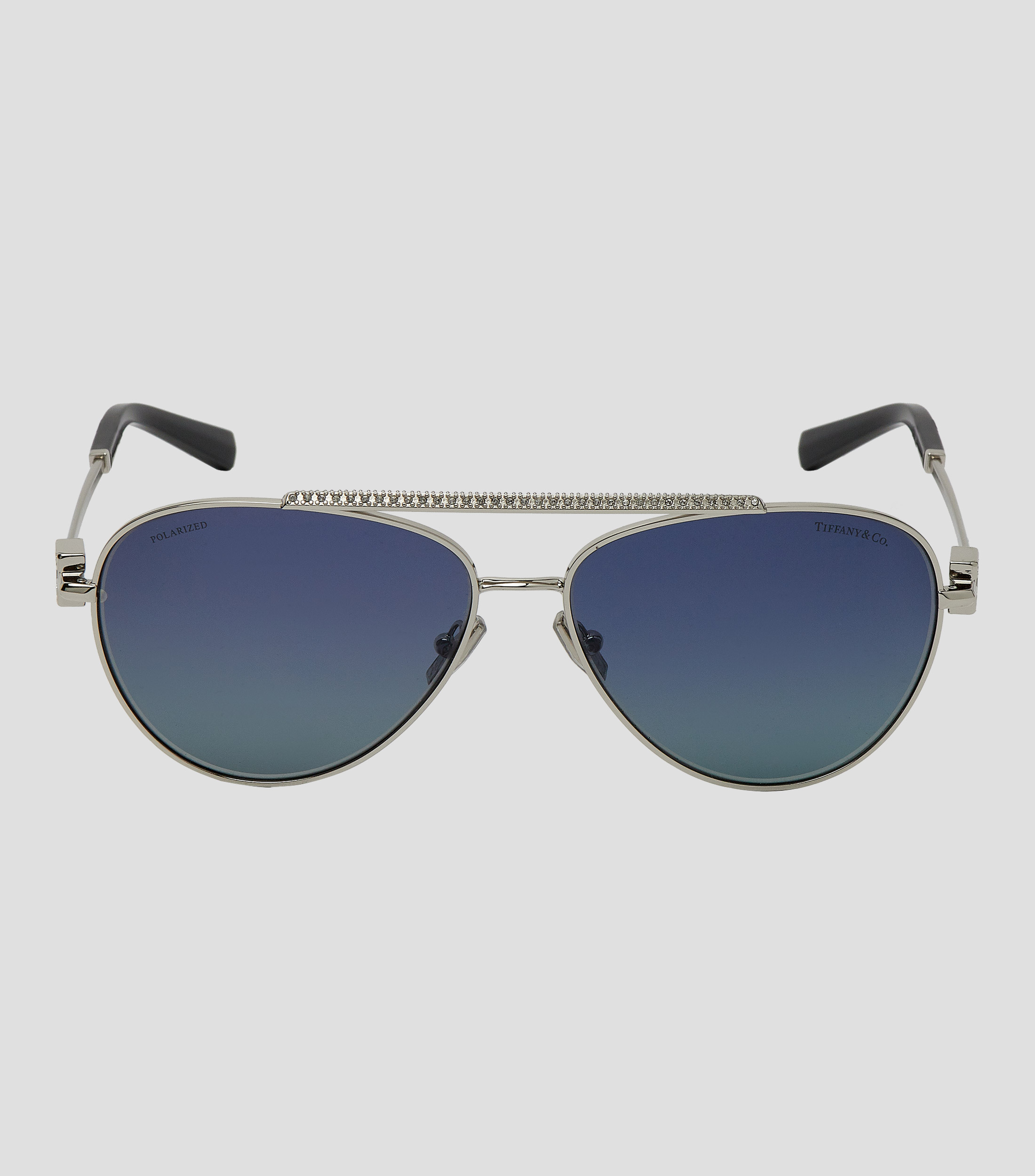 Lentes de sol aviador Logo T plateados Mujer