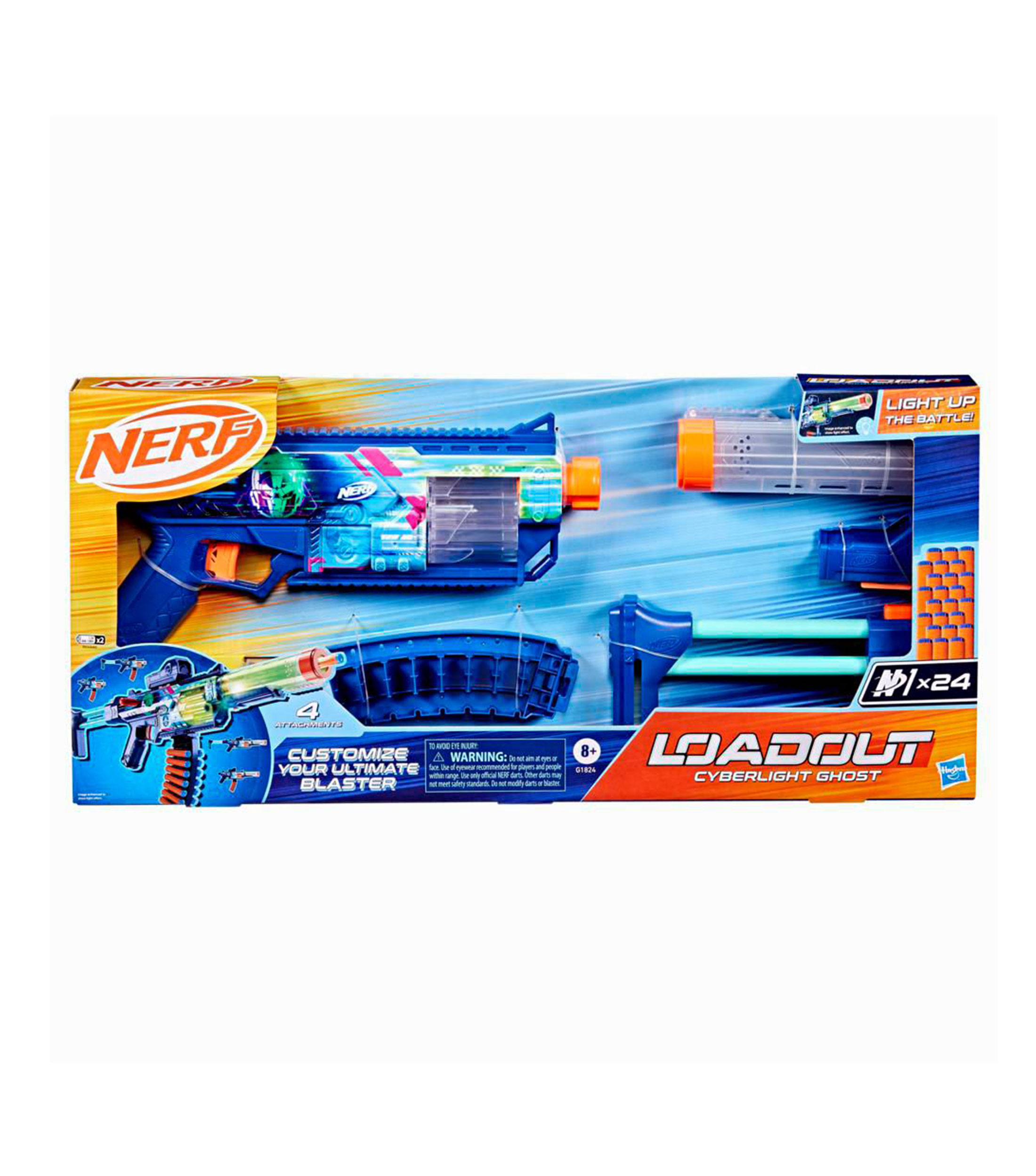 Nerf Loadout Lanzador Cyberlight Ghost y dardos