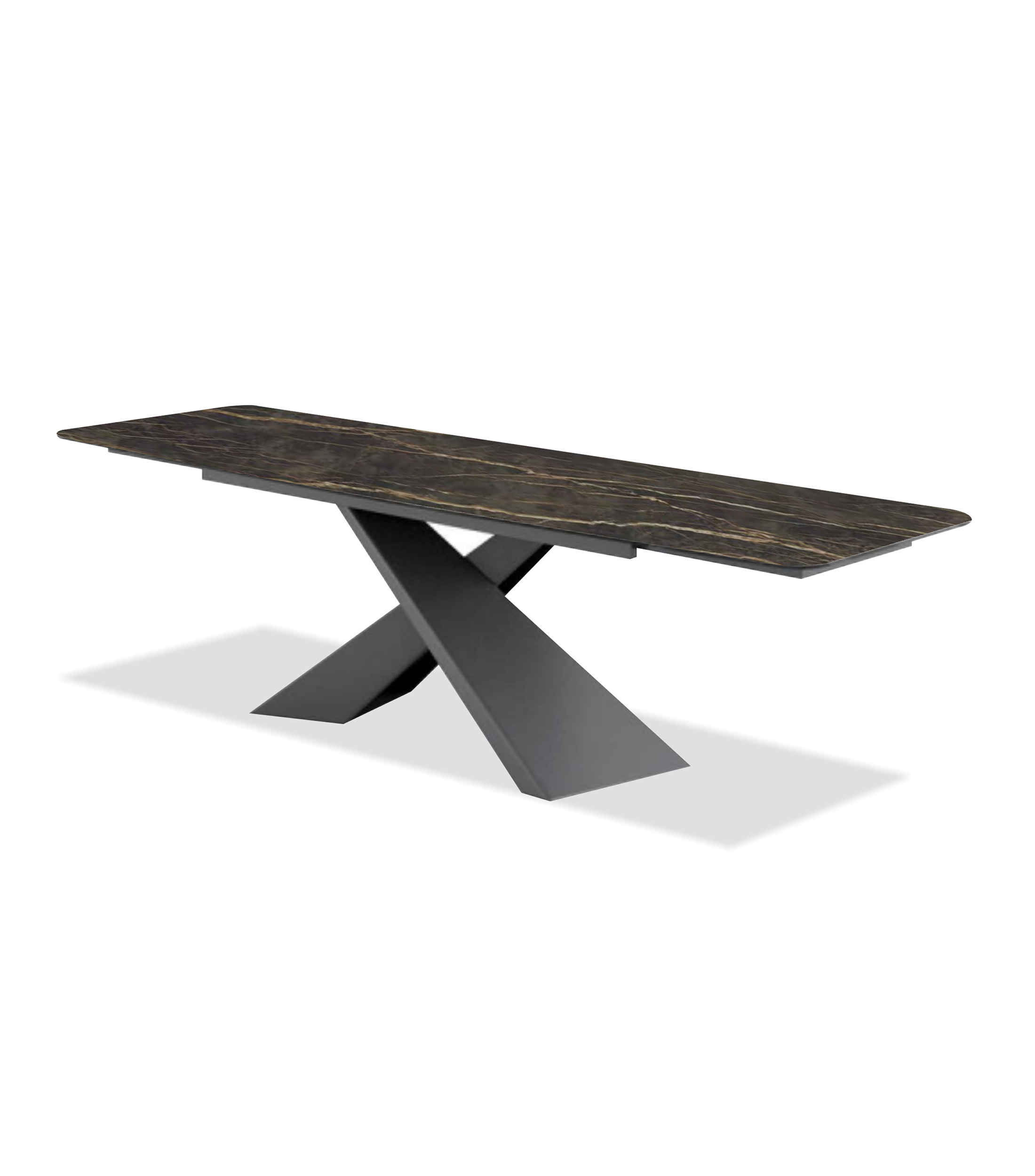 Mesa de comedor extensible Century negra en cerámica