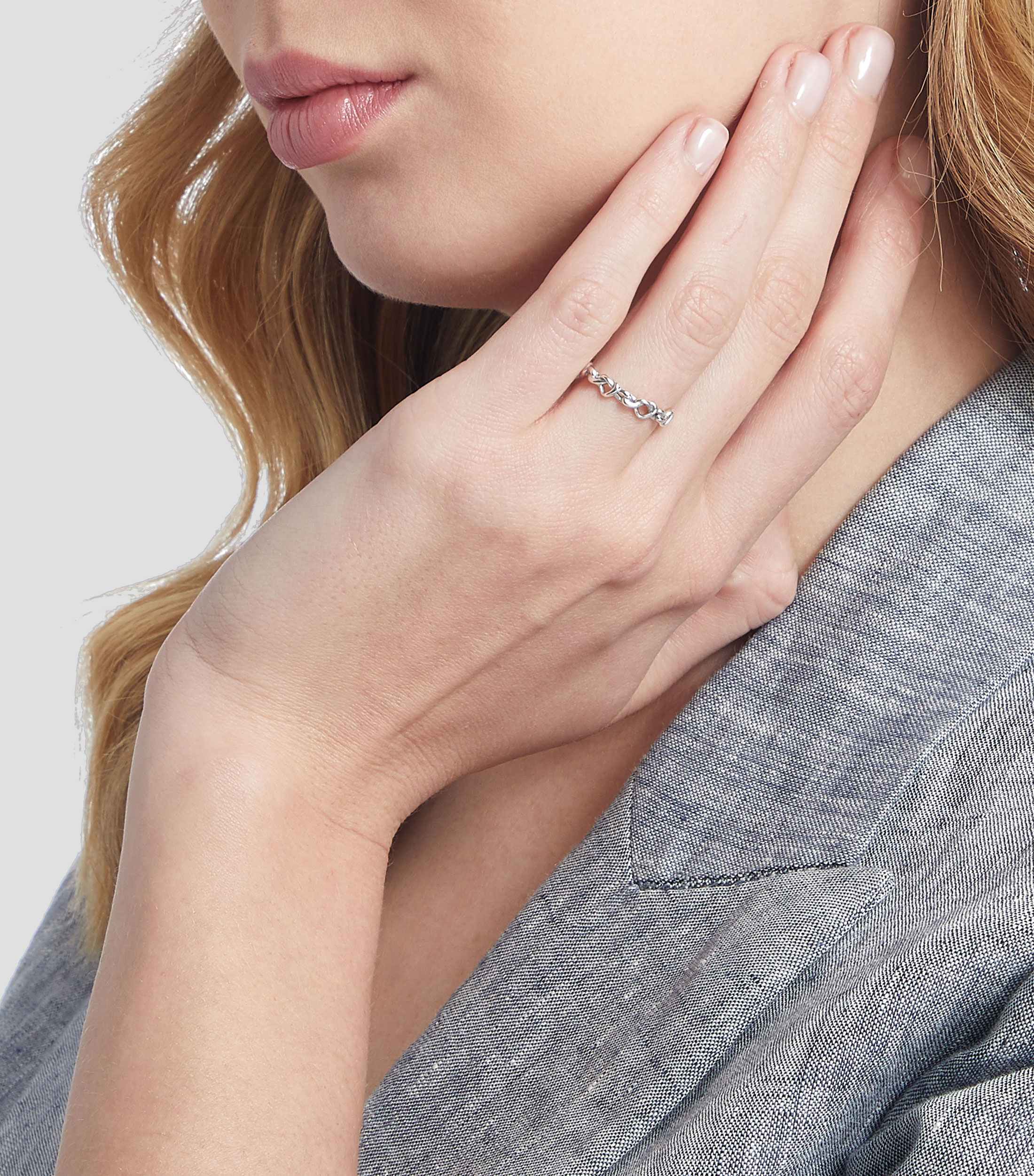 Anillo en plata Knotted Hearts Mujer Talla: 54
