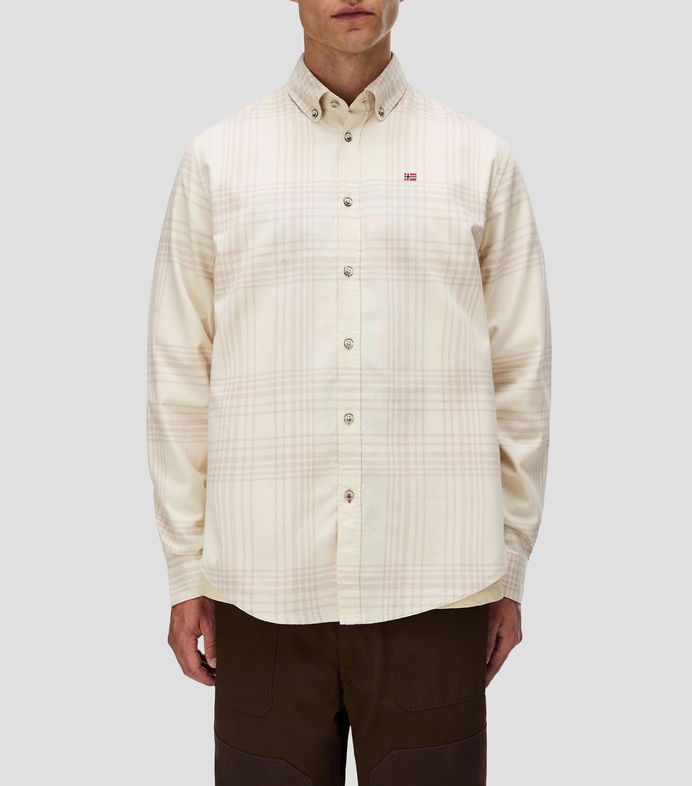 Camisa cuadros manga larga Hombre