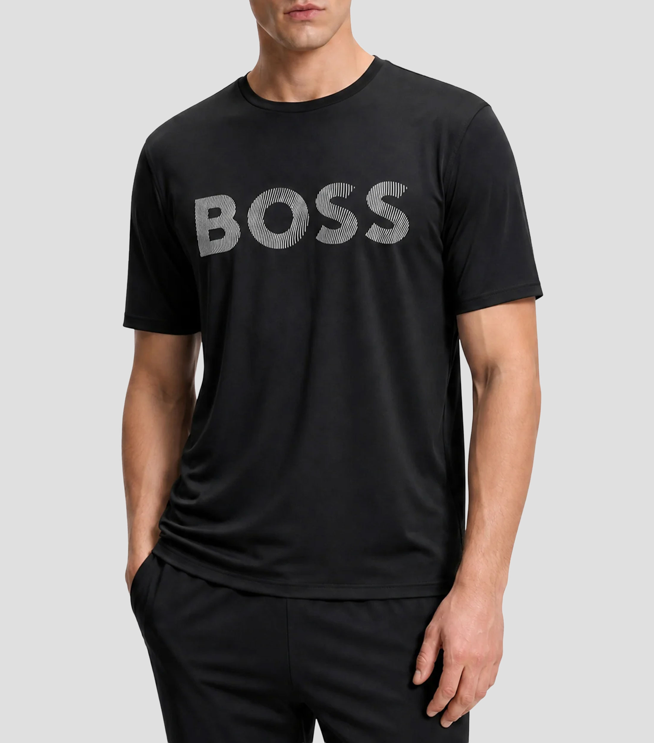 Playera cuello redondo manga corta estampada Hombre