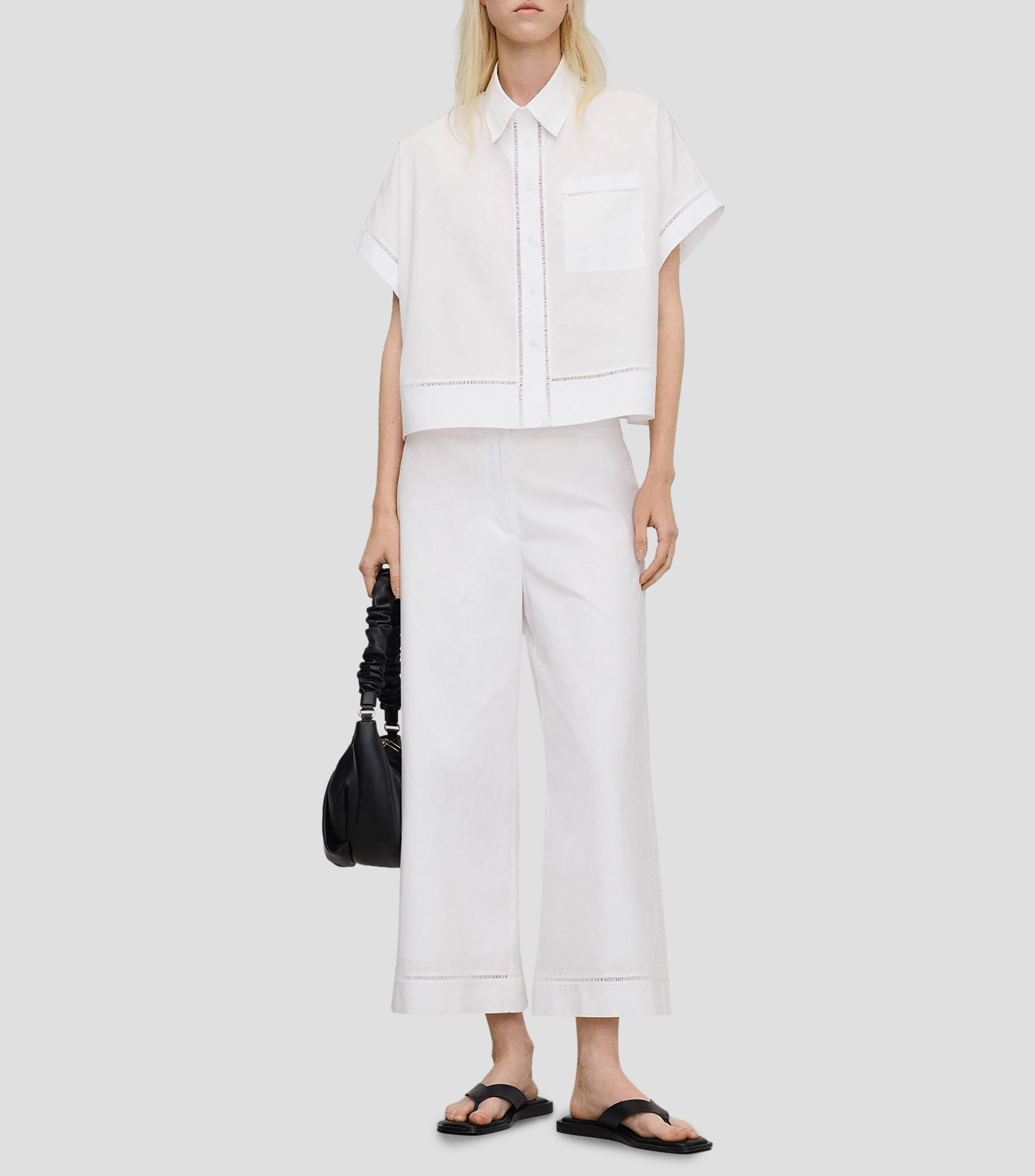Camisa liso manga corta Mujer